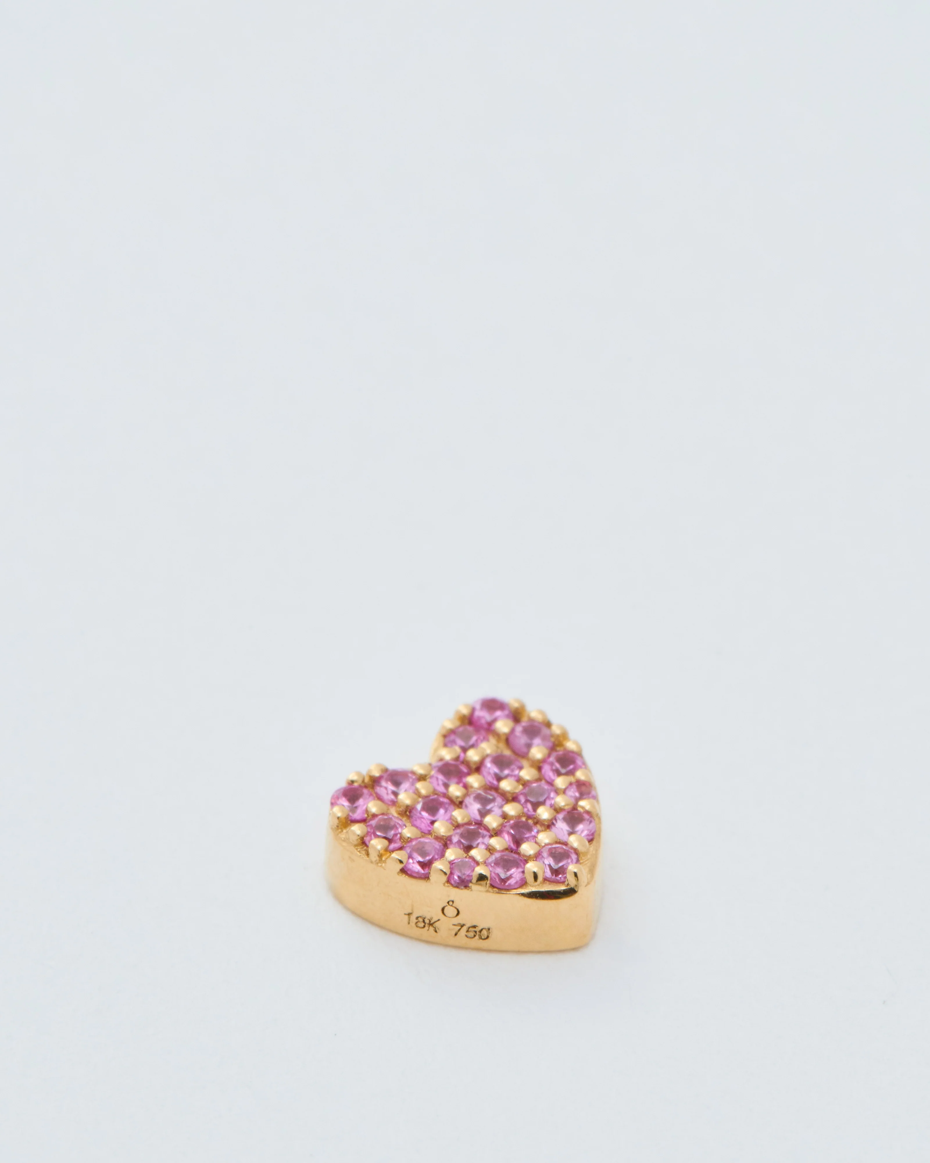 pink sapphire heart charm - Image 2