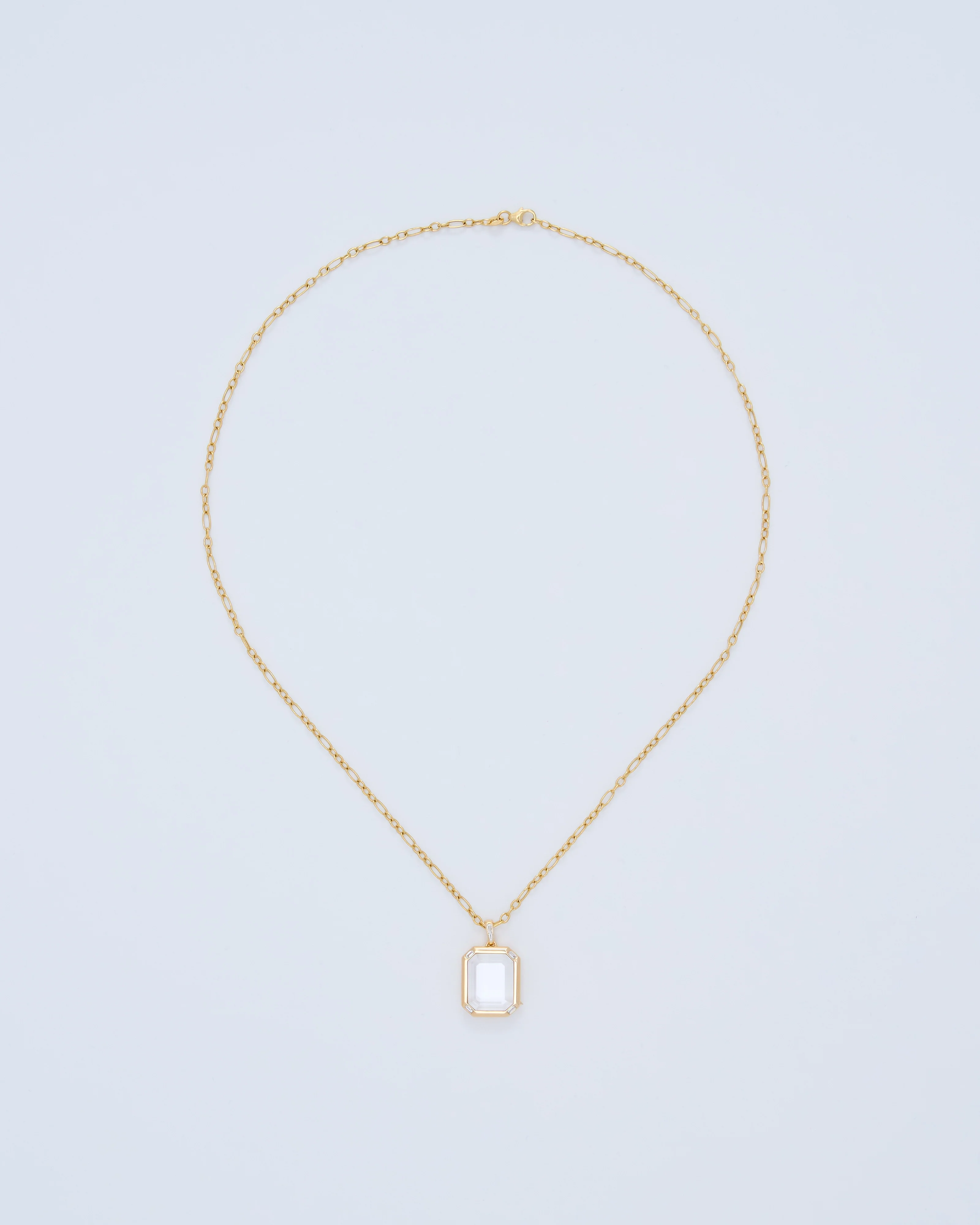 quatro baguette figaro locket necklace set - Image 9