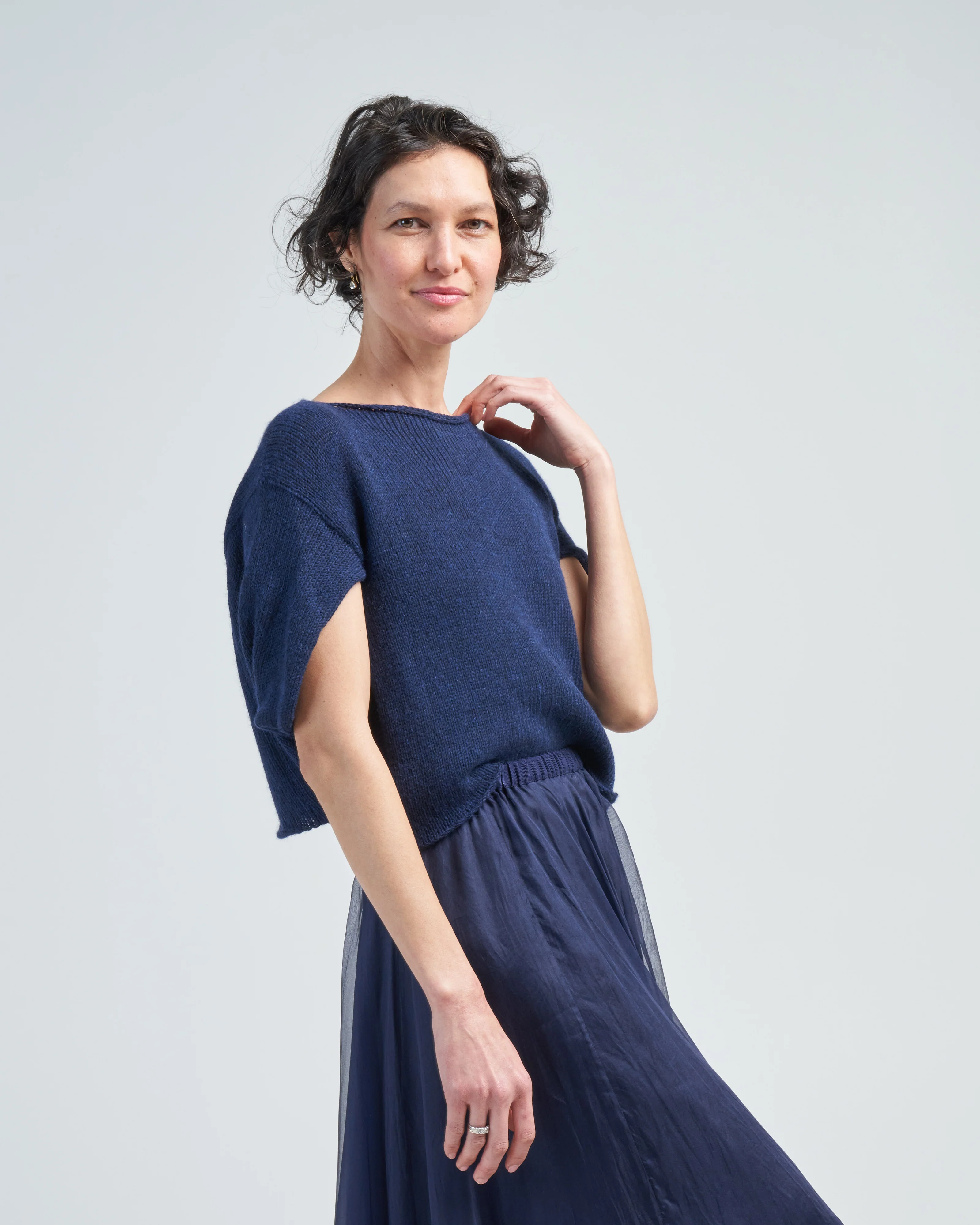 cotton blend knit top - Image 2