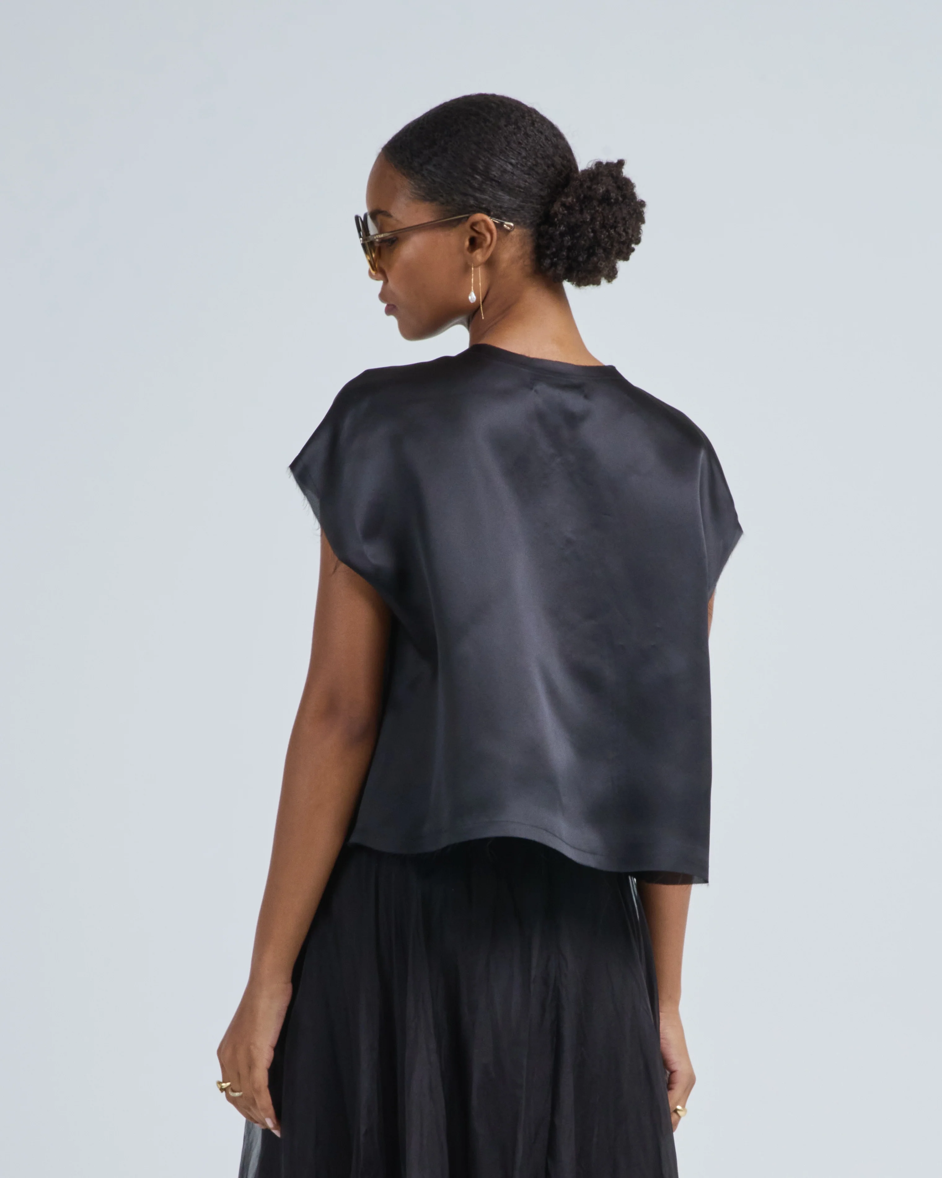 silk satin top with bows - Image 5