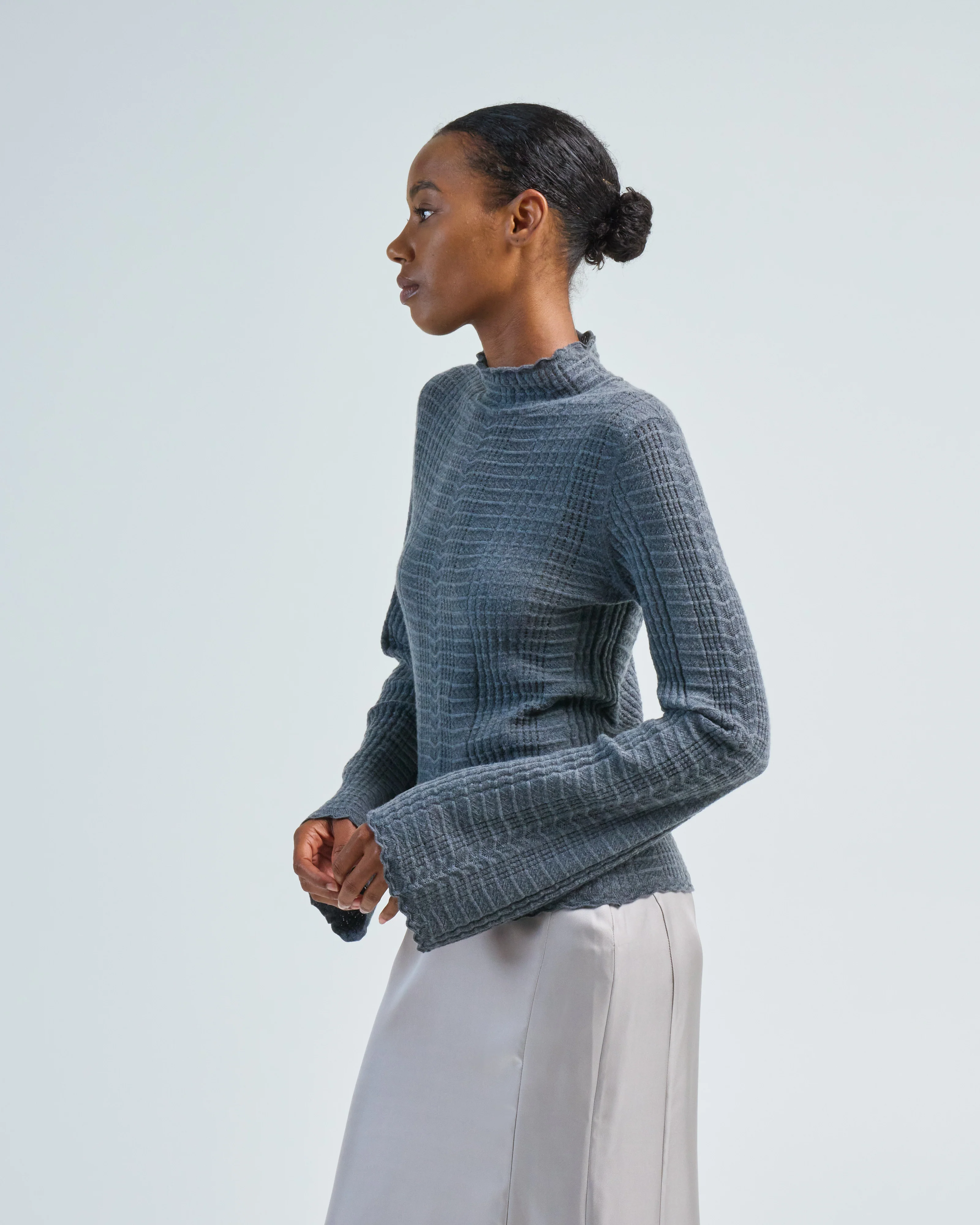 thin lace turtleneck - Image 3