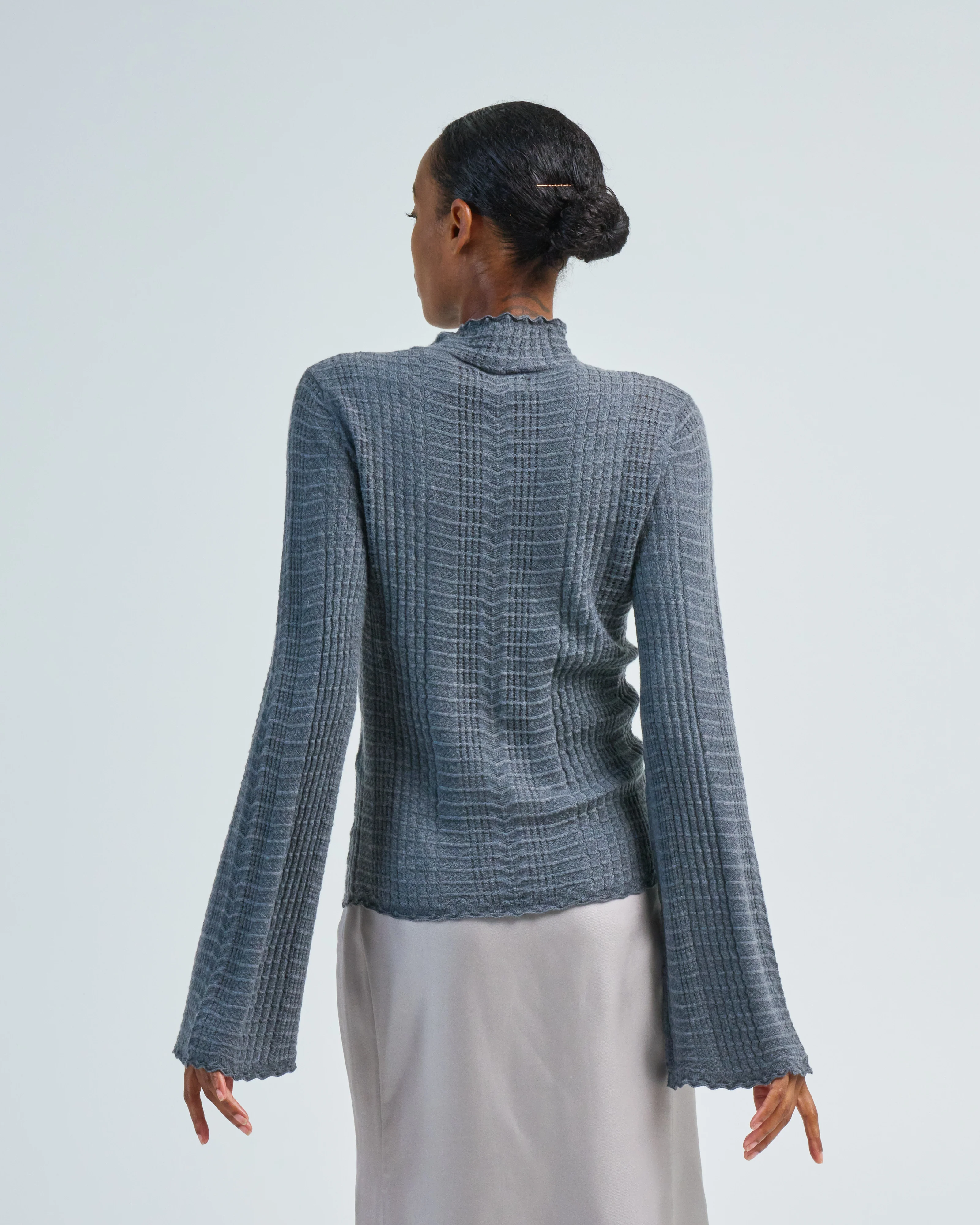 thin lace turtleneck - Image 4
