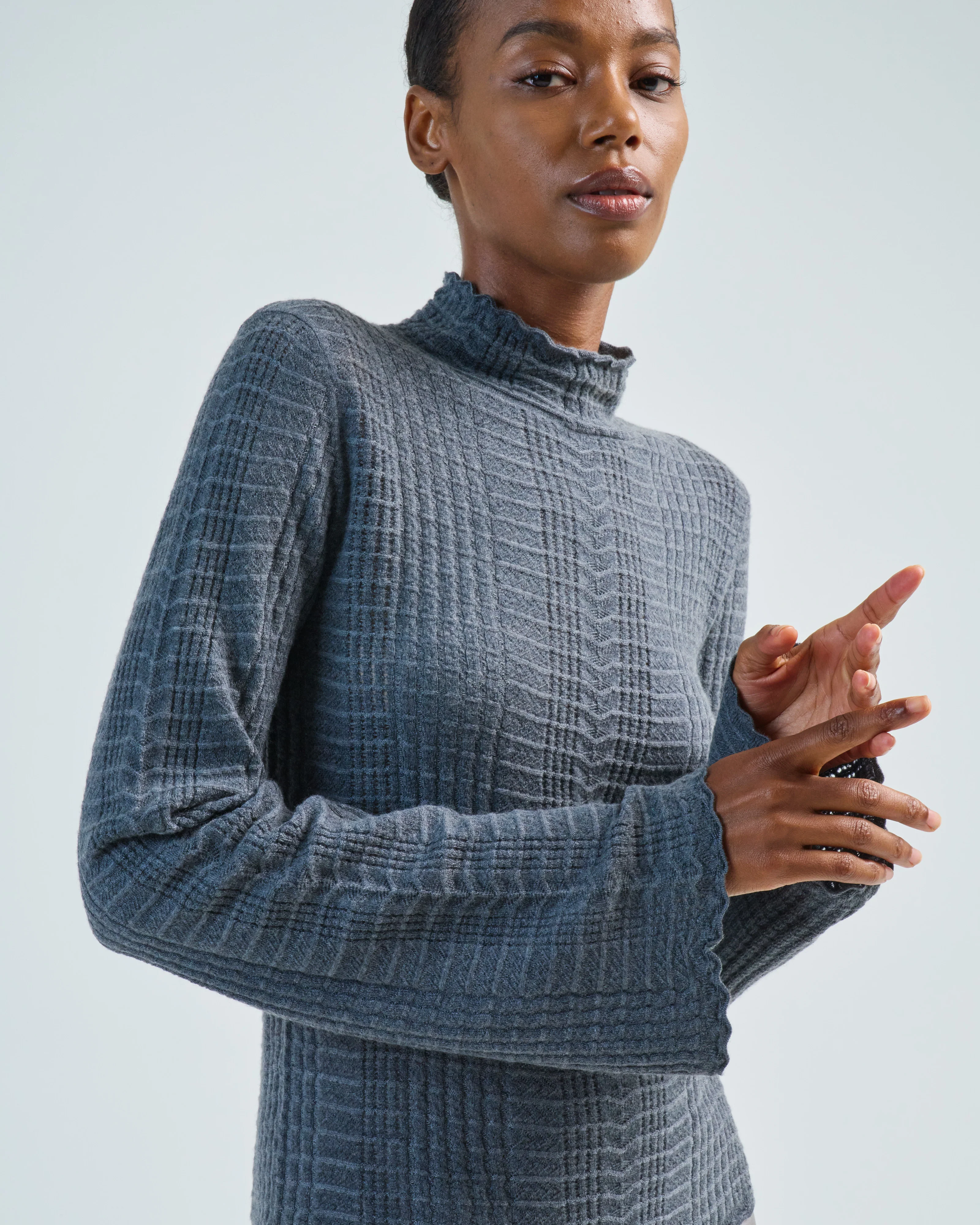thin lace turtleneck - Image 5