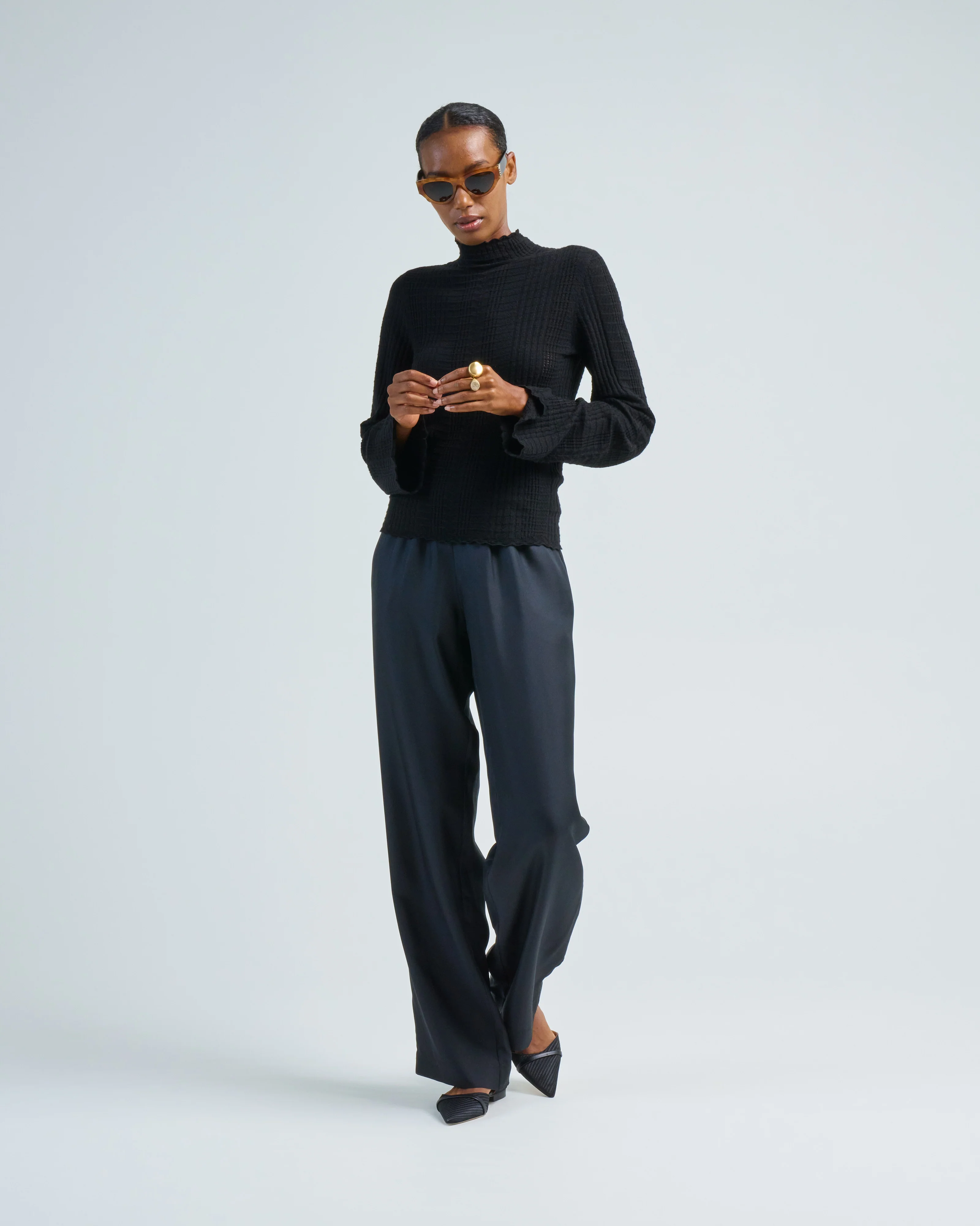 thin lace turtleneck - Image 2