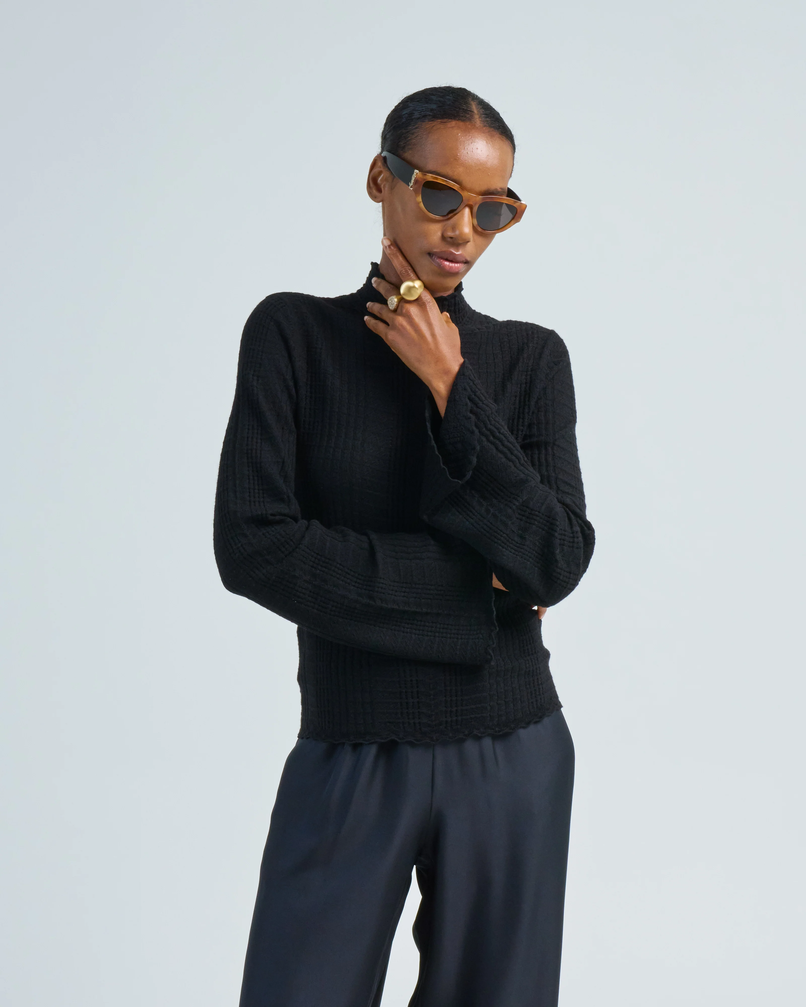 thin lace turtleneck - Image 3