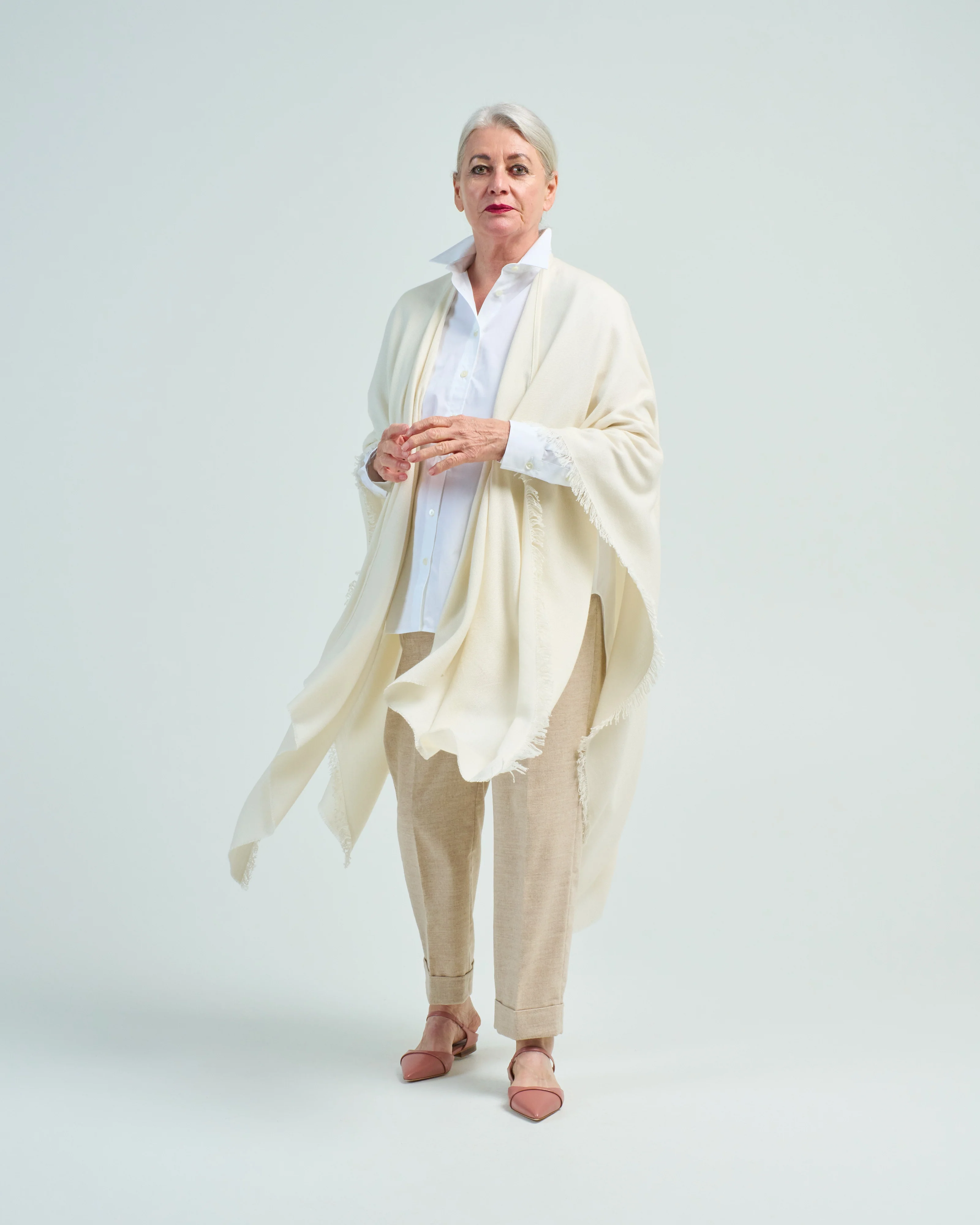 cashmere/silk woven over dyed wrap - Image 4