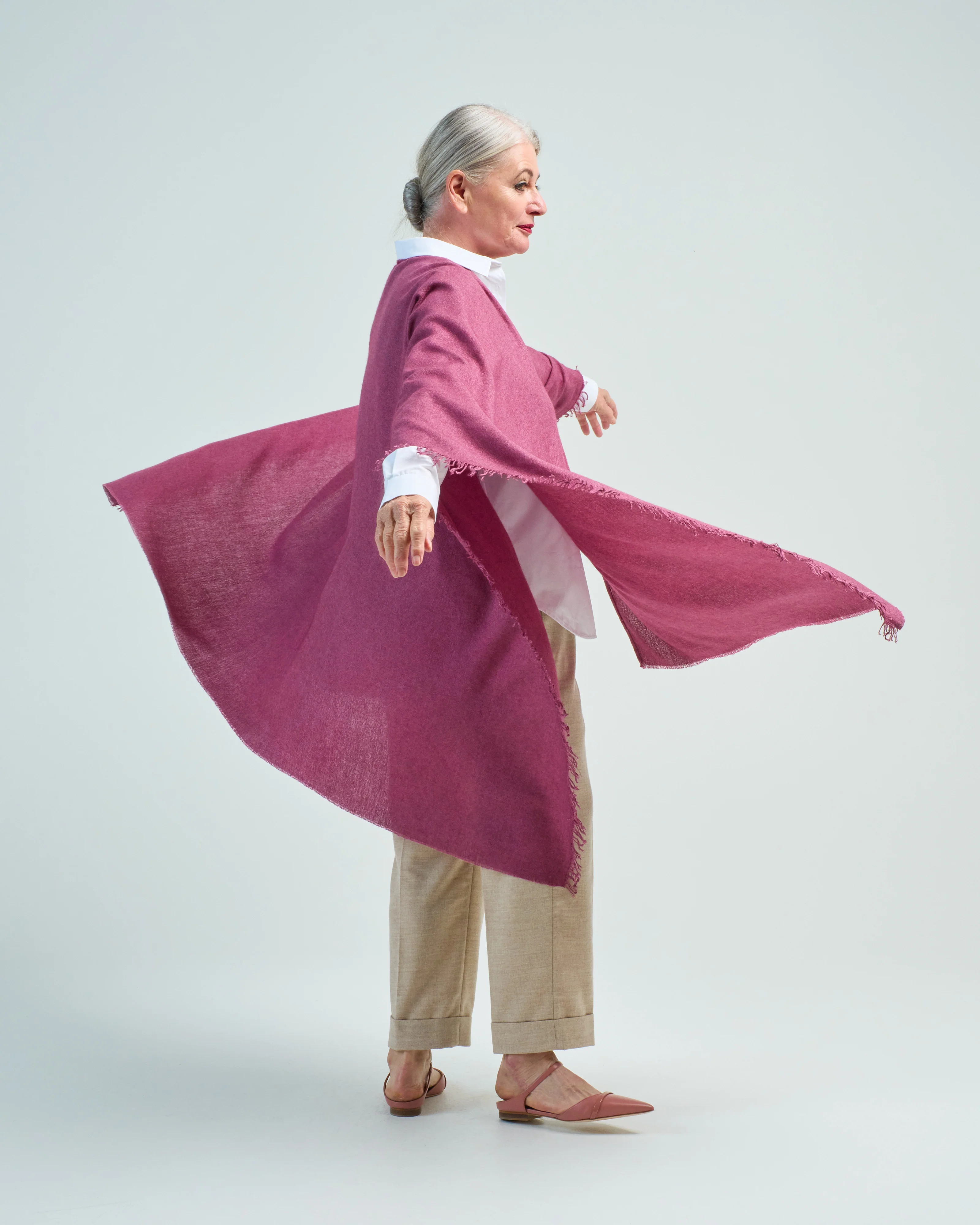 cashmere/silk woven over dyed wrap - Image 2