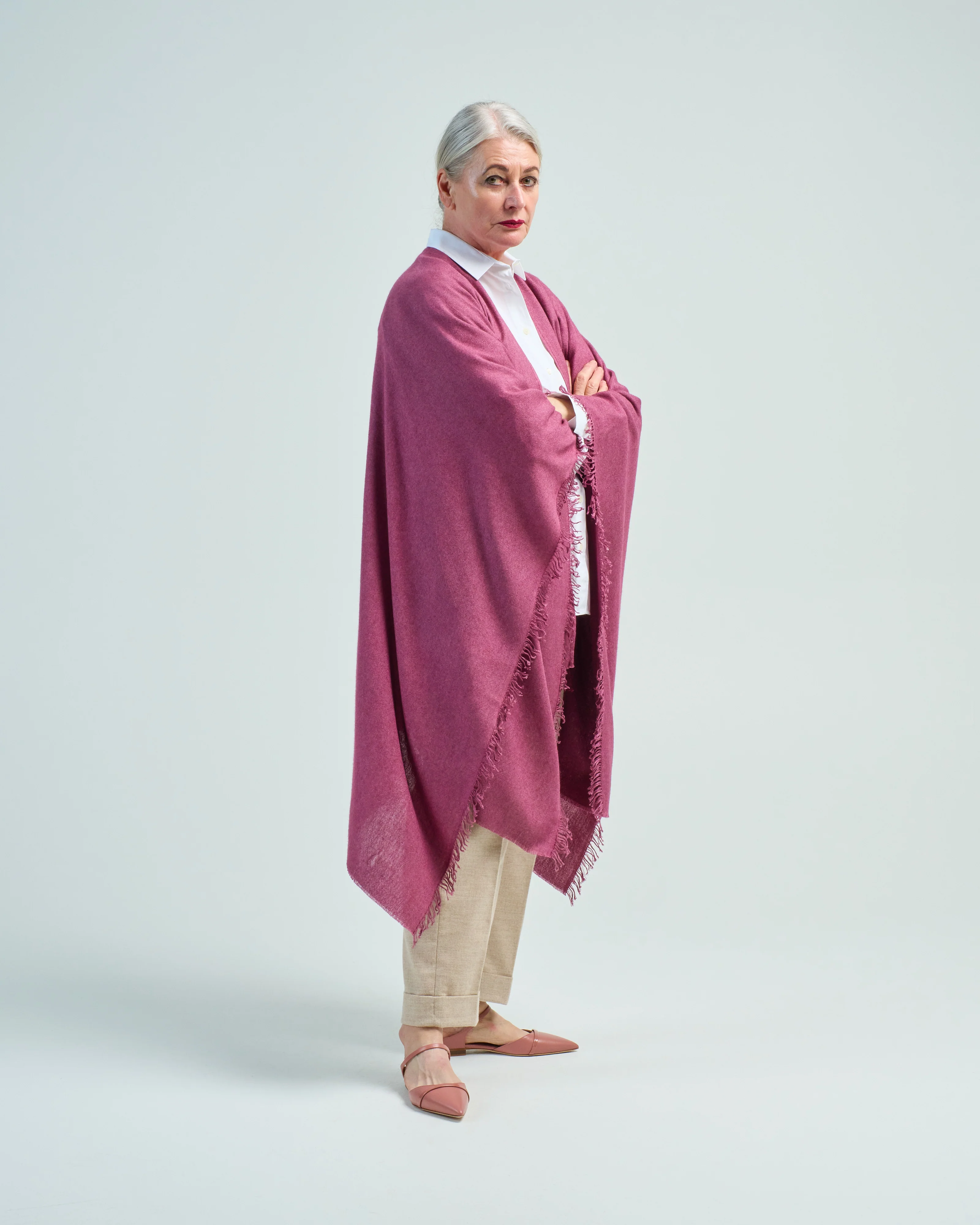 cashmere/silk woven over dyed wrap - Image 3