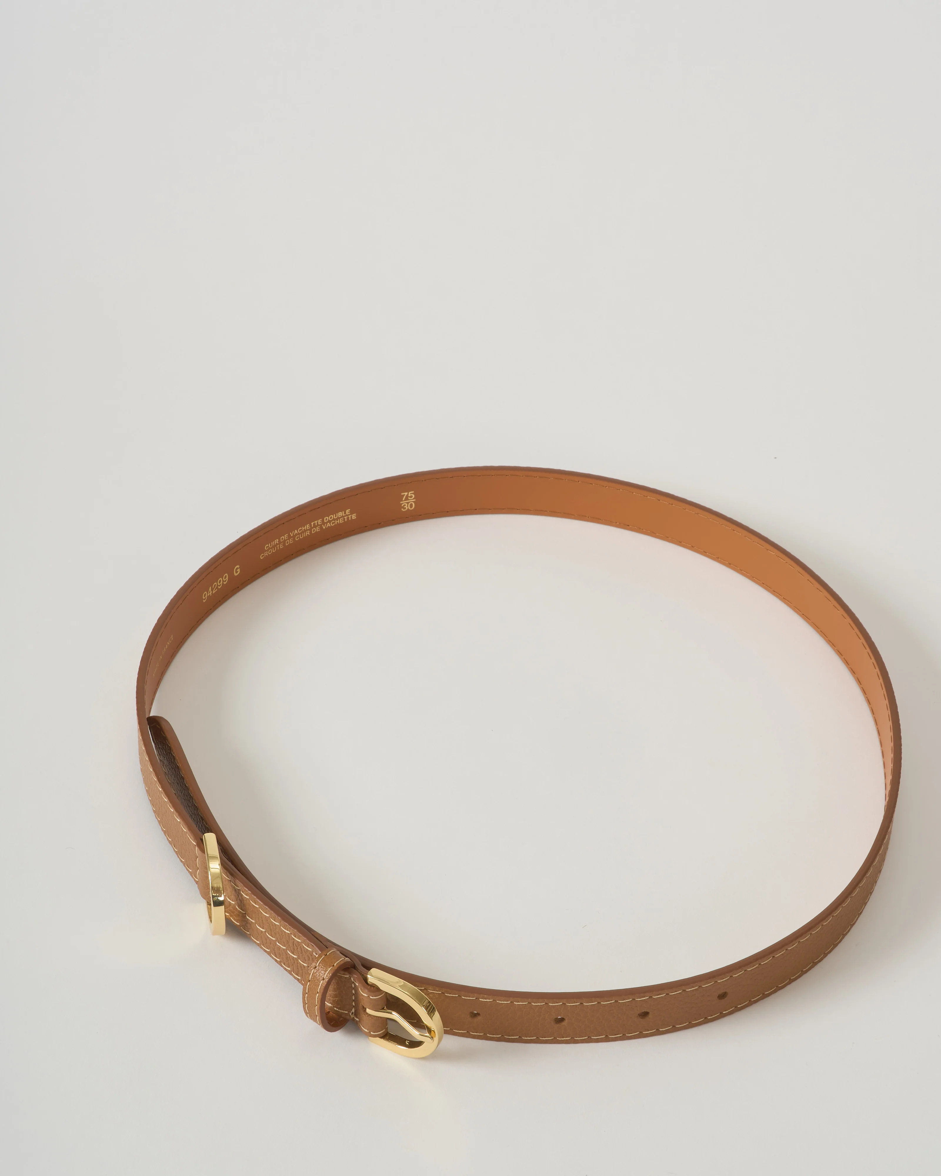 20mm belt in grained leather lined crust leather - Image 3
