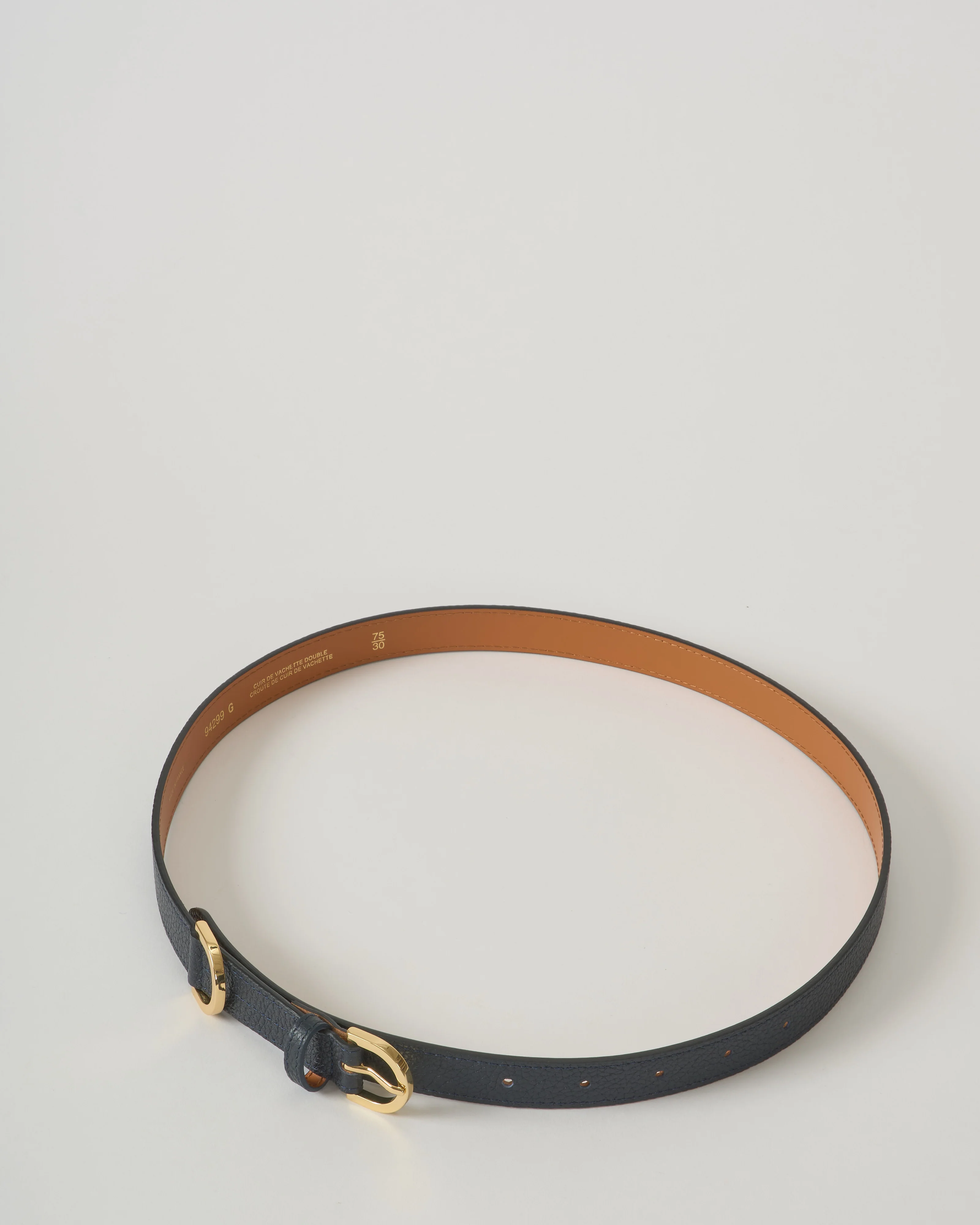 20mm belt in grained leather lined crust leather - Image 3