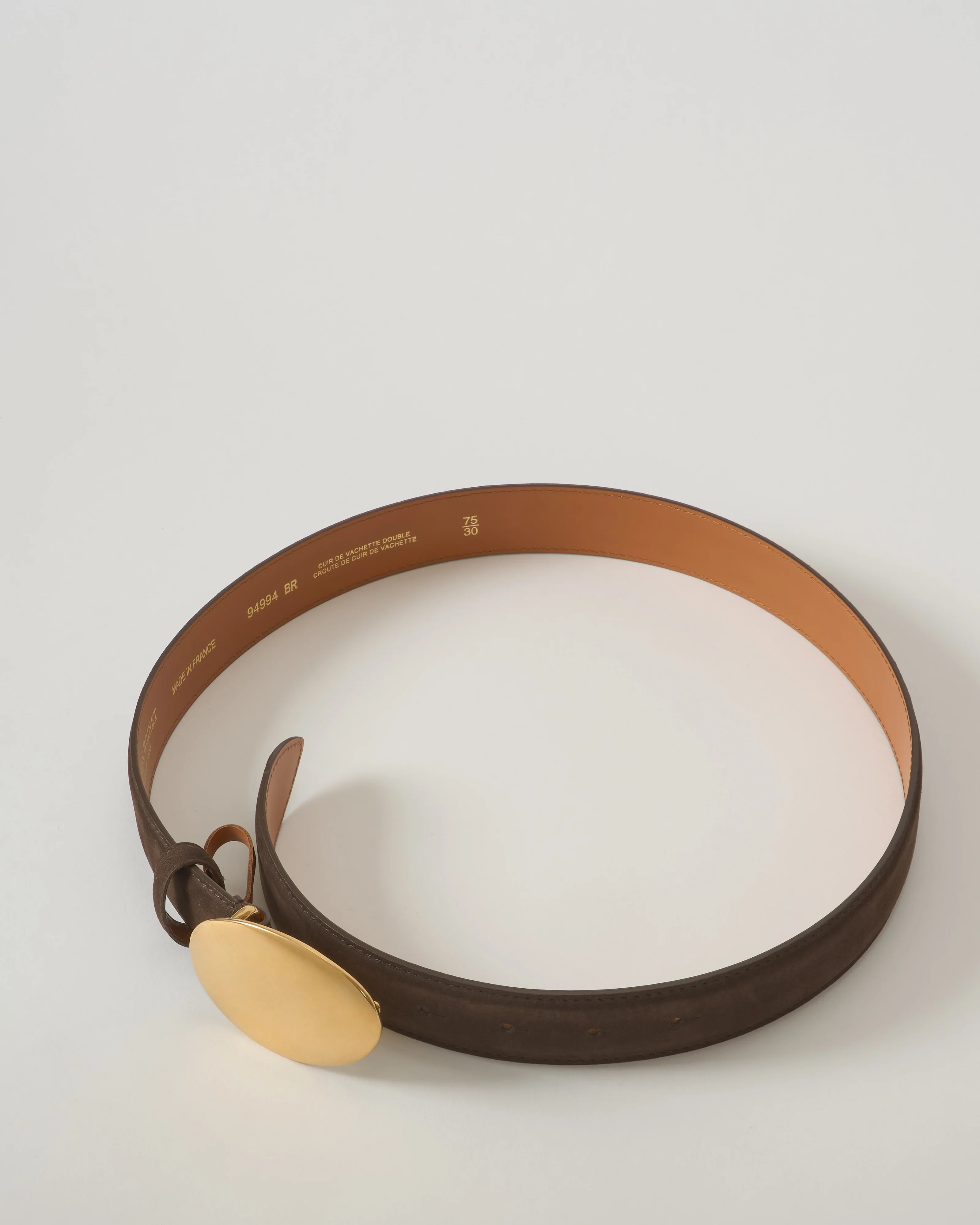 30mm belt in nubuck leather lined crust leather - Image 3