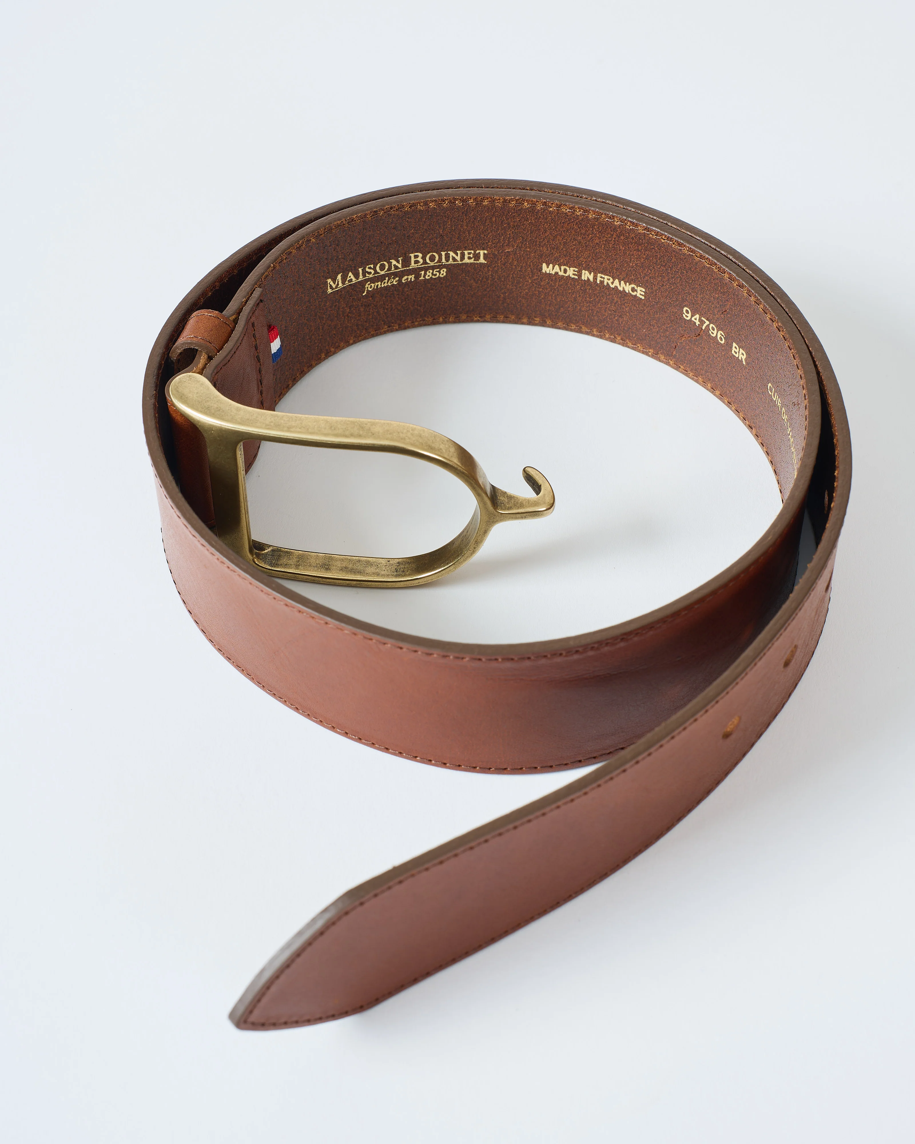 spur buckle pebbled leather belt - Image 3