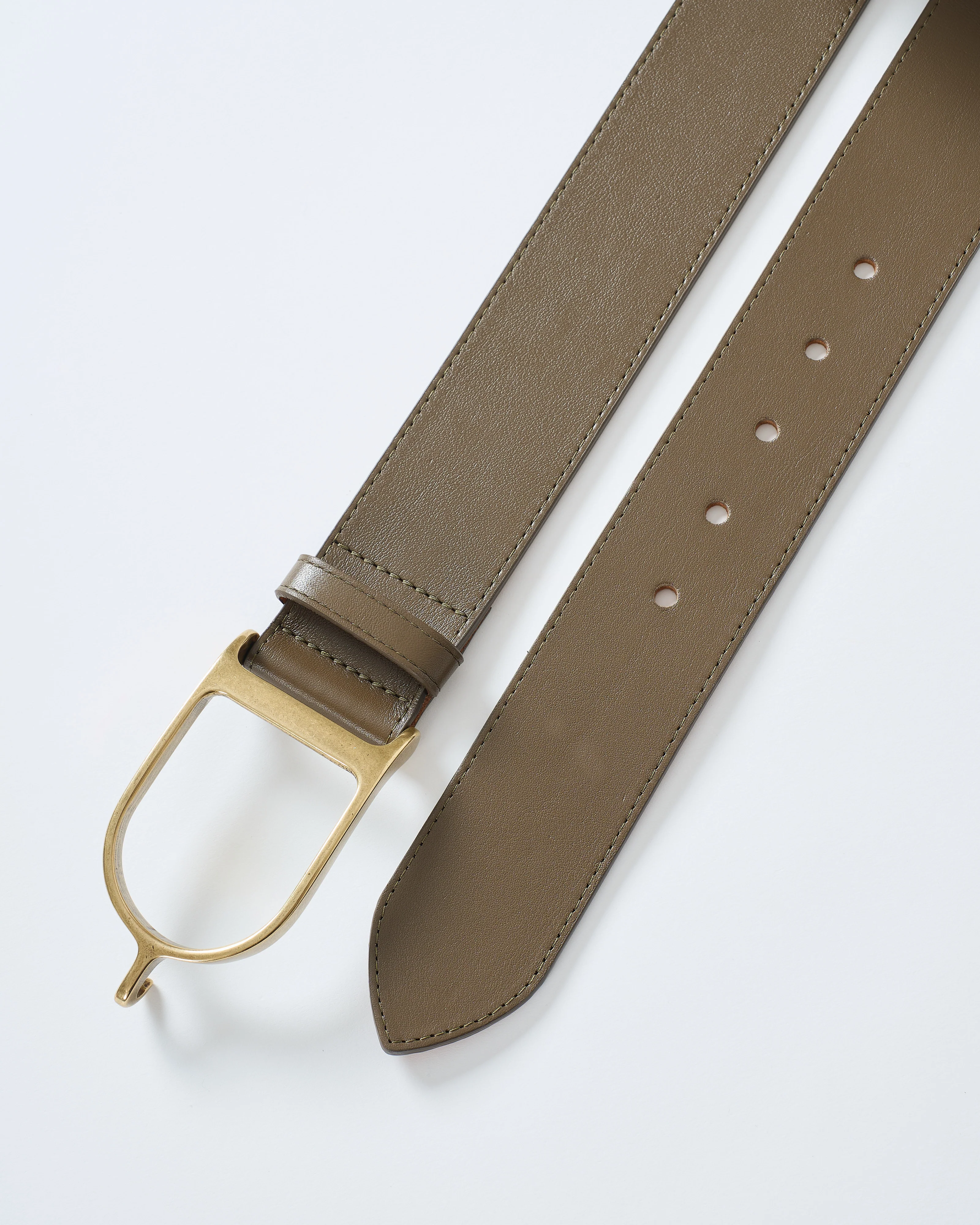 spur buckle smooth leather belt - Image 2