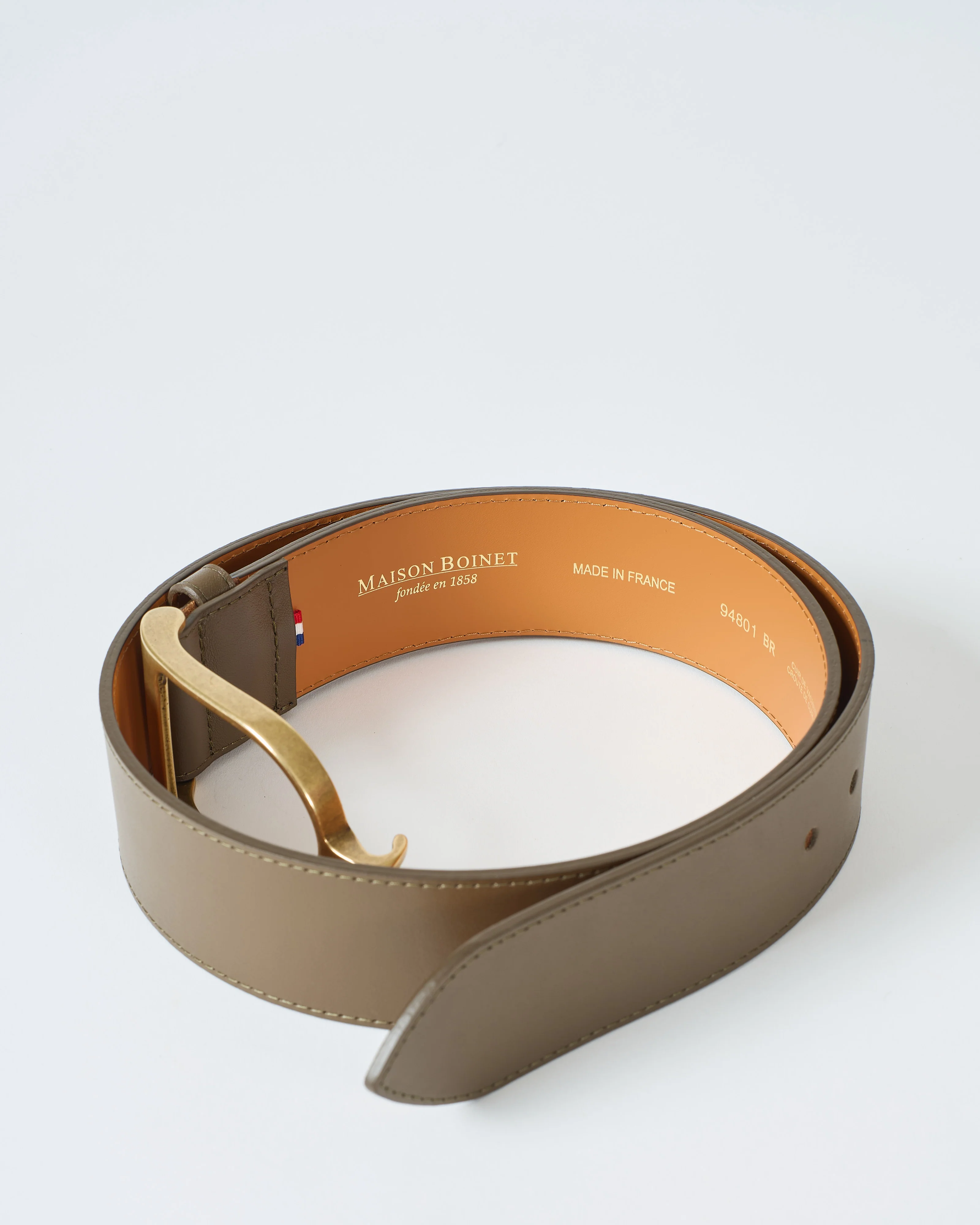 spur buckle smooth leather belt - Image 3