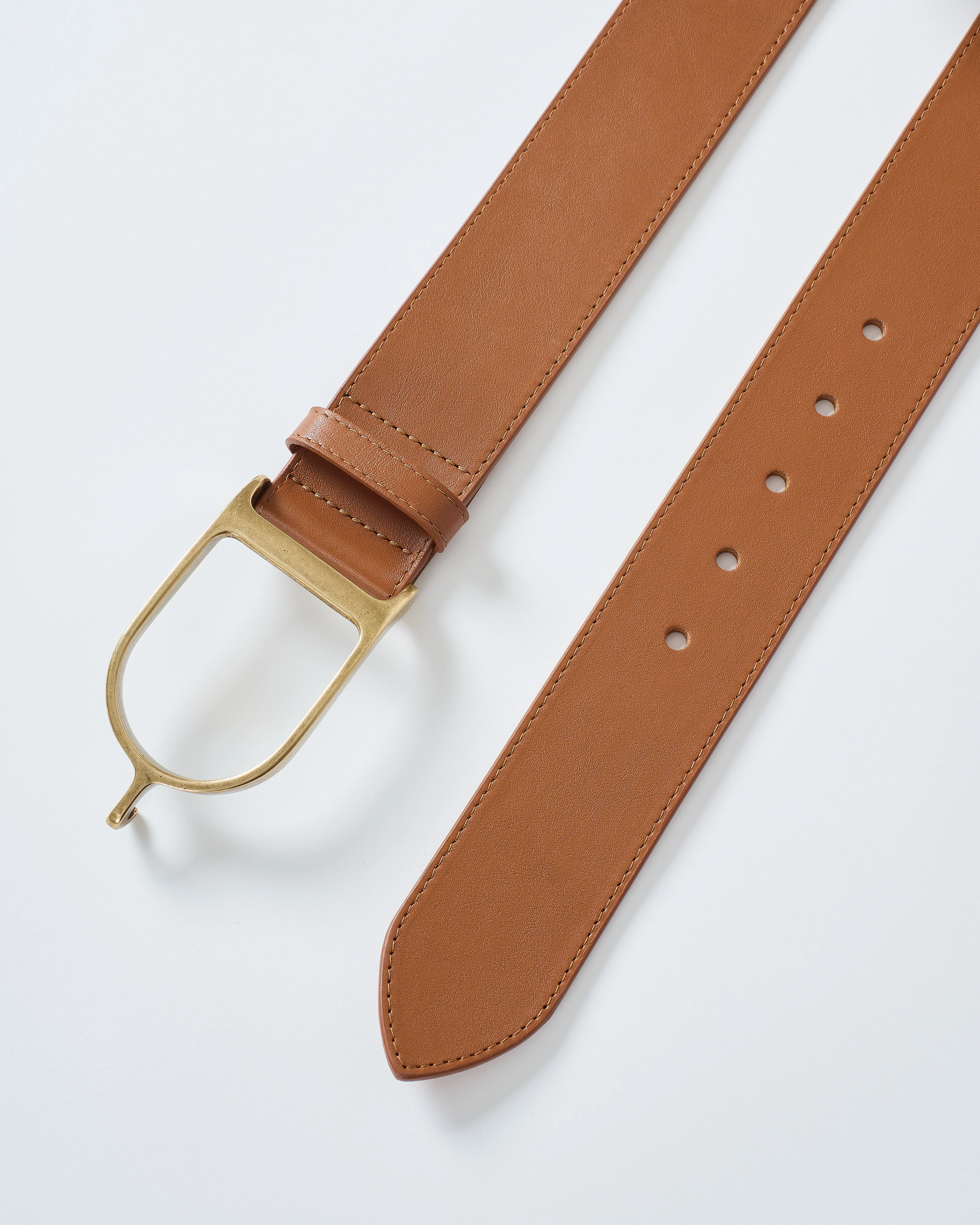 spur buckle smooth leather belt - Image 2