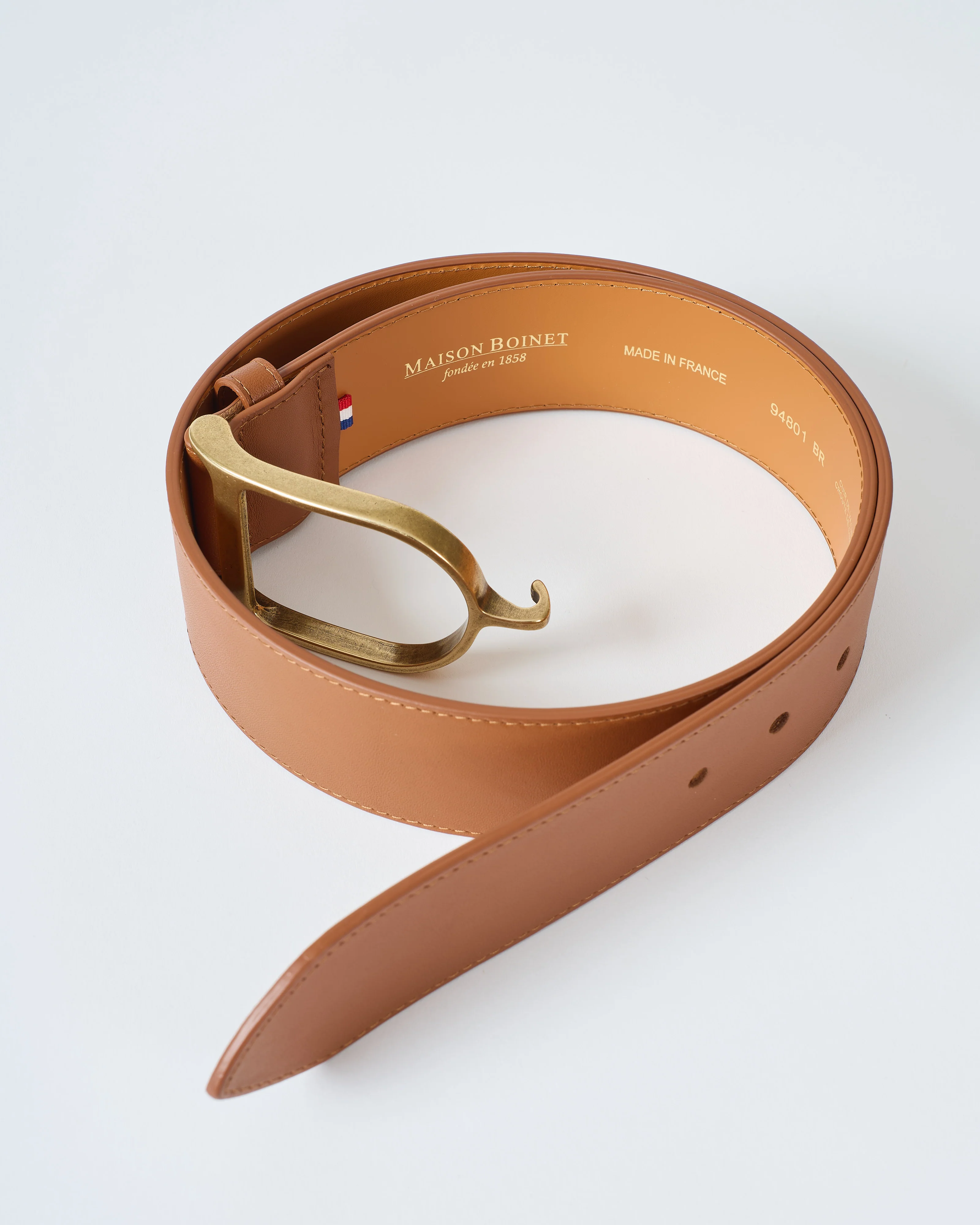 spur buckle smooth leather belt - Image 3