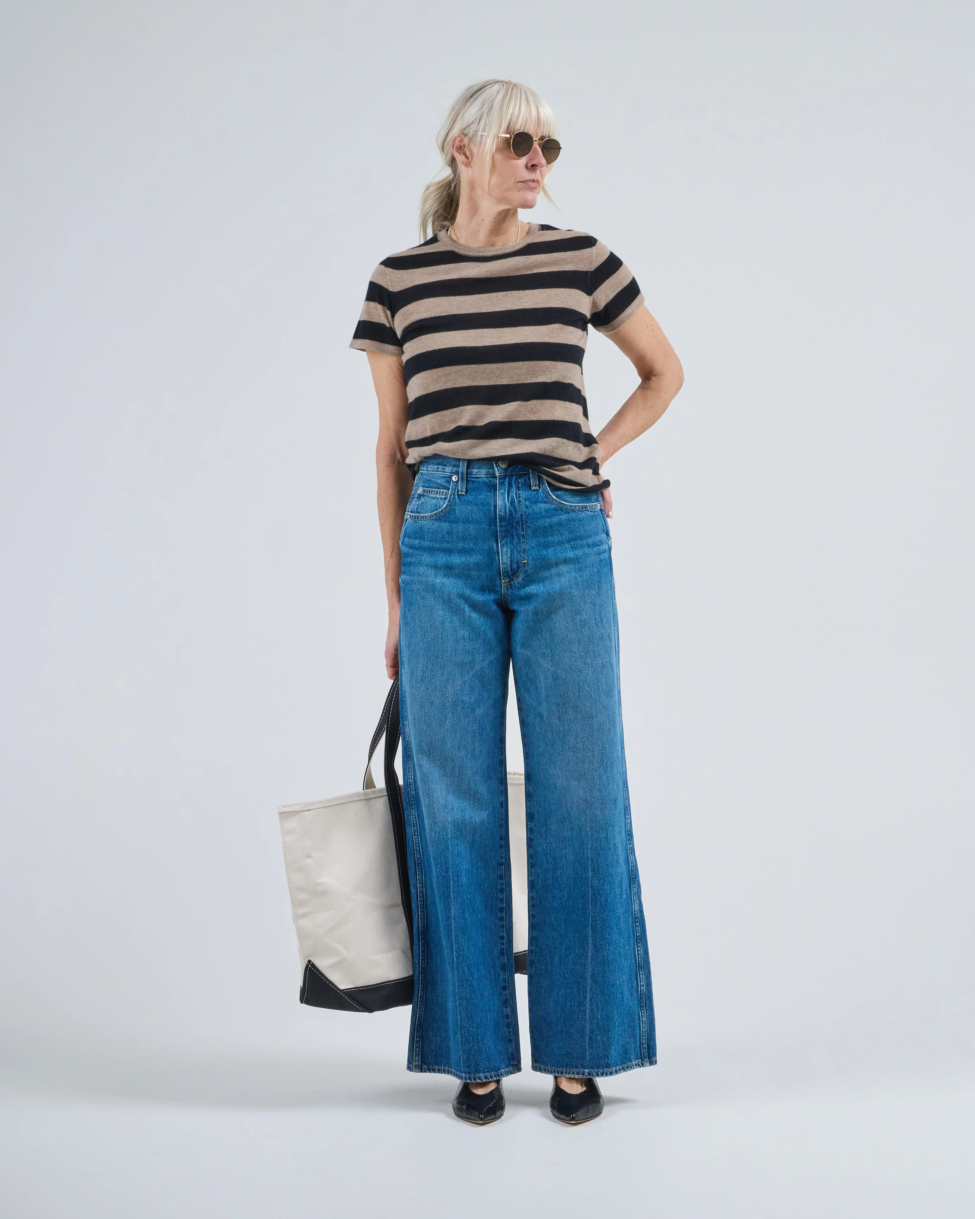 cashmere stripe s/s crewneck - Image 2