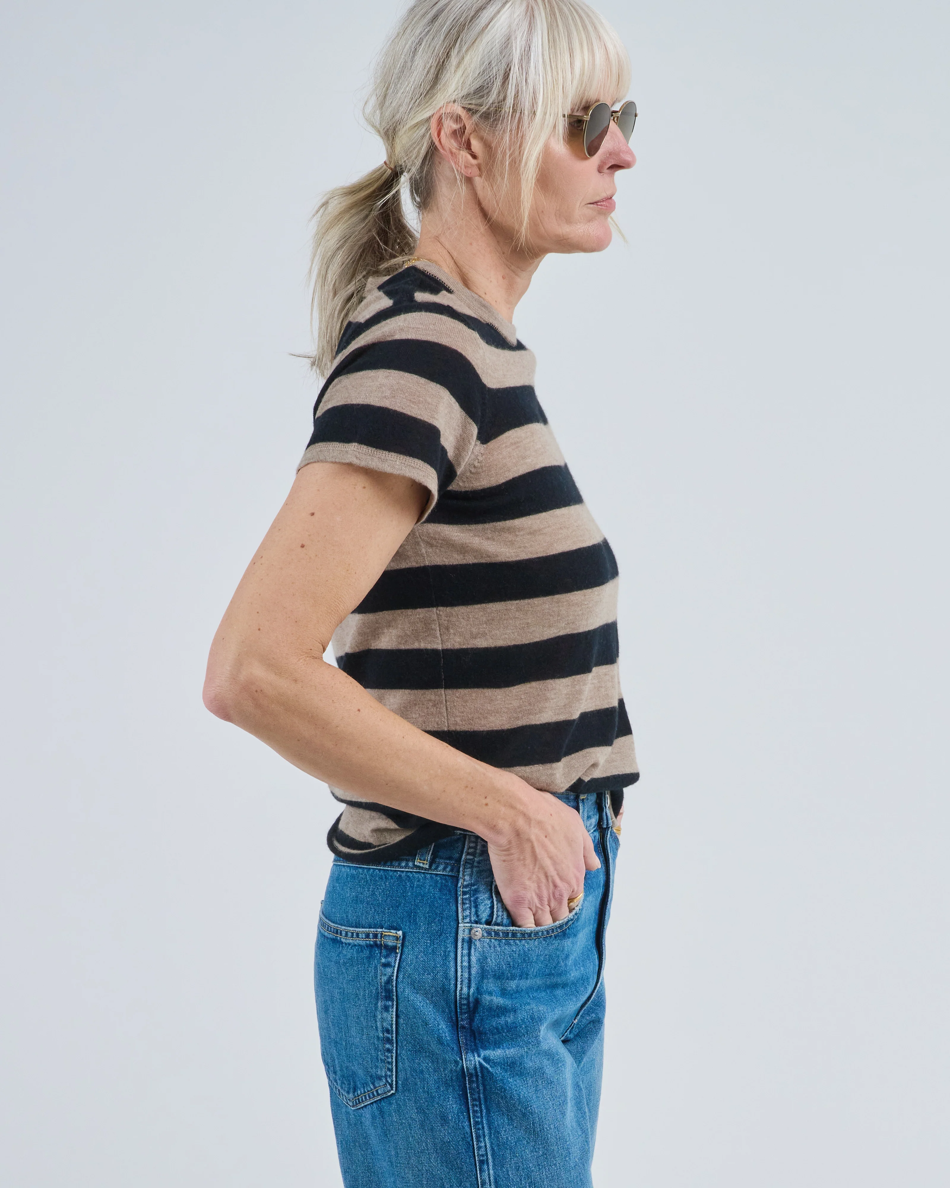 cashmere stripe s/s crewneck - Image 3
