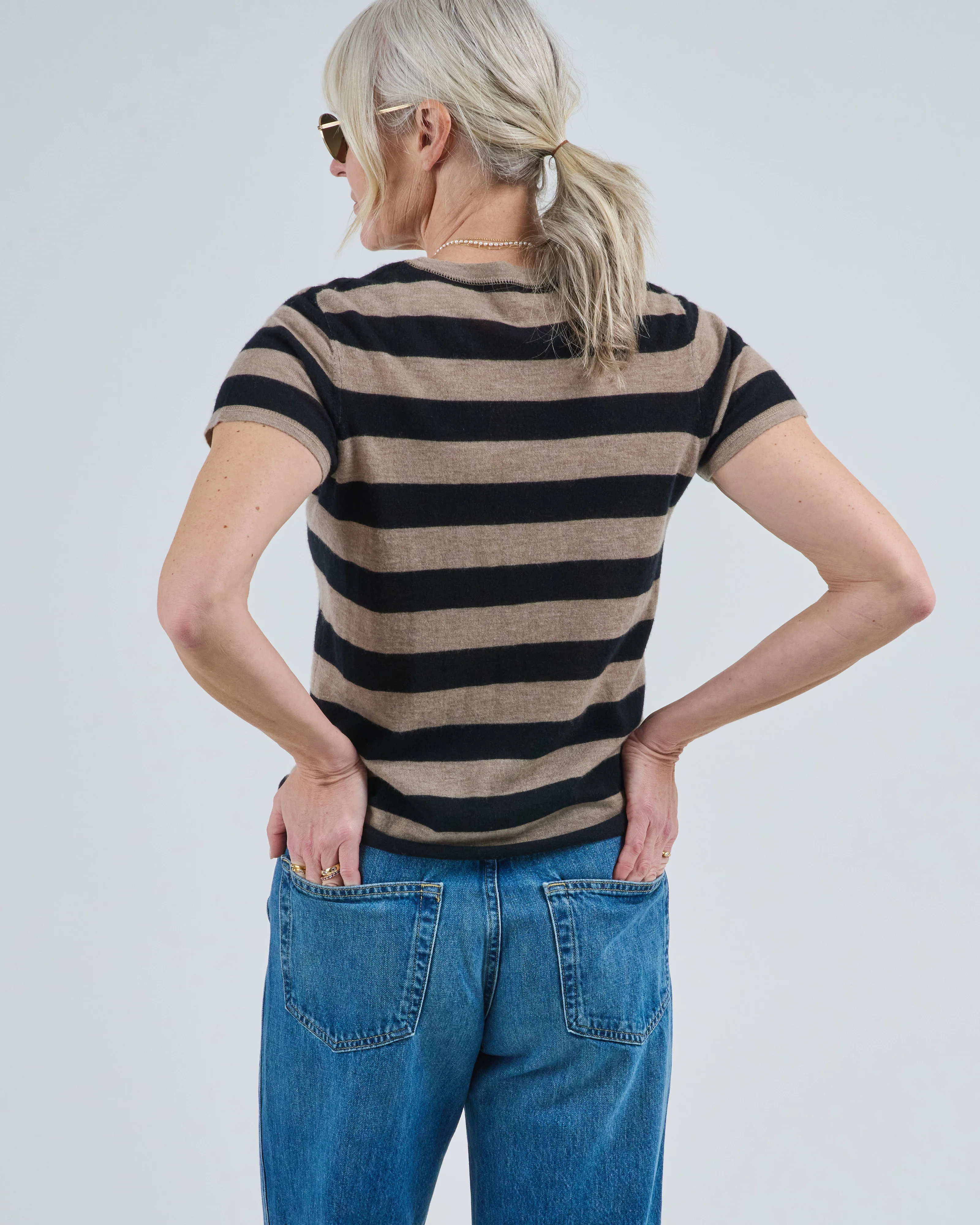 cashmere stripe s/s crewneck - Image 4