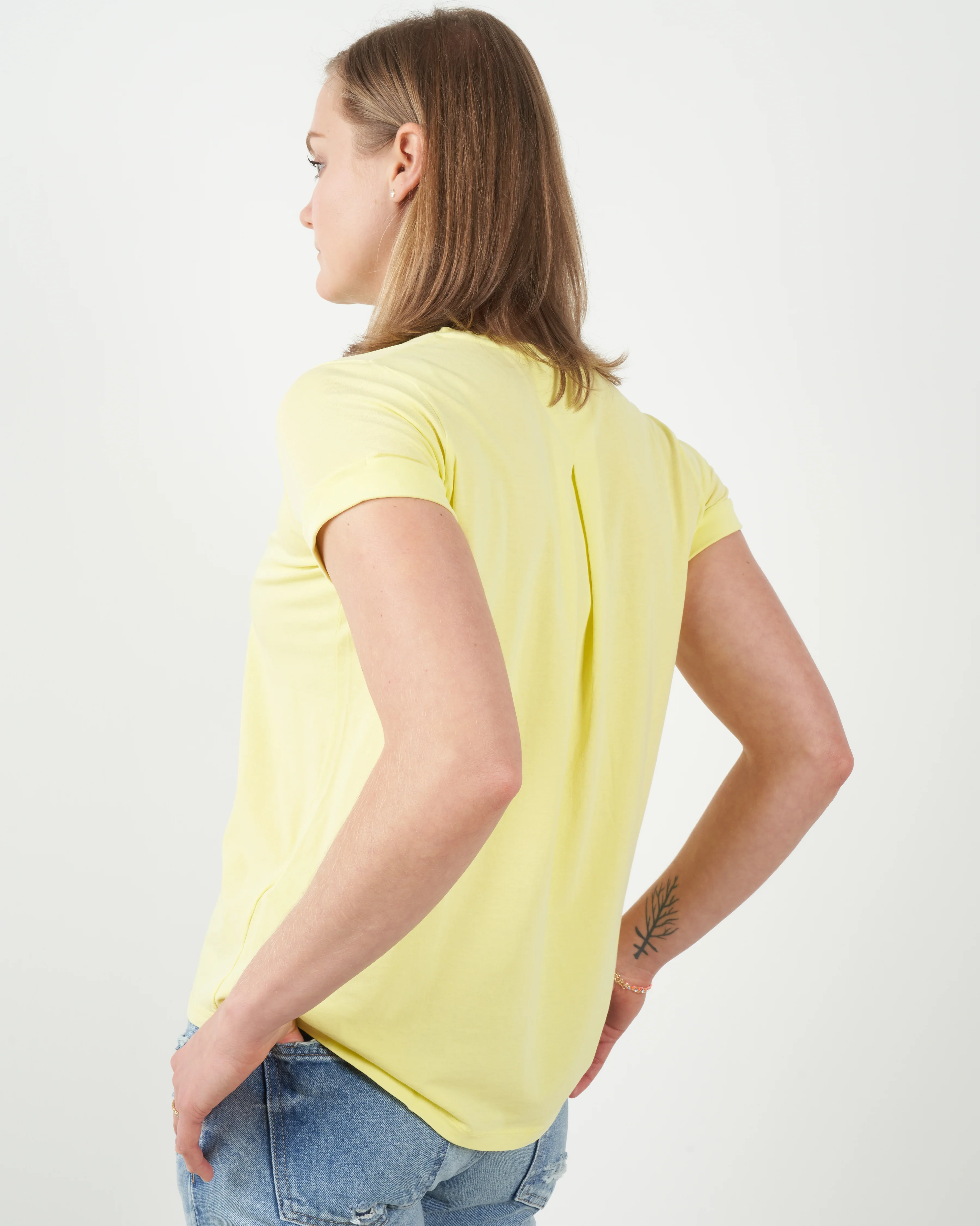 cotton/elastane short-sleeve crew - mimosa - Image 3