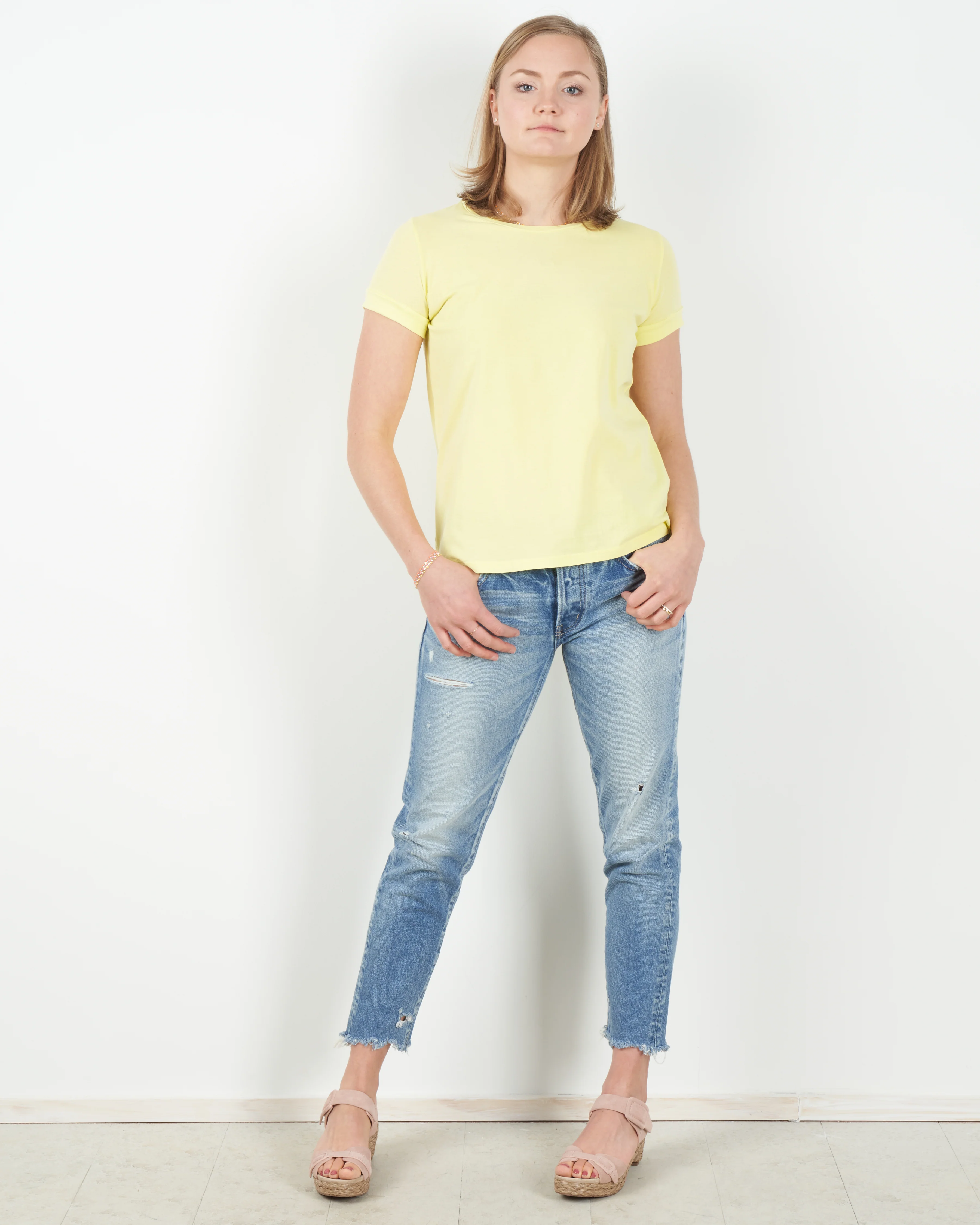 cotton/elastane short-sleeve crew - mimosa - Image 5
