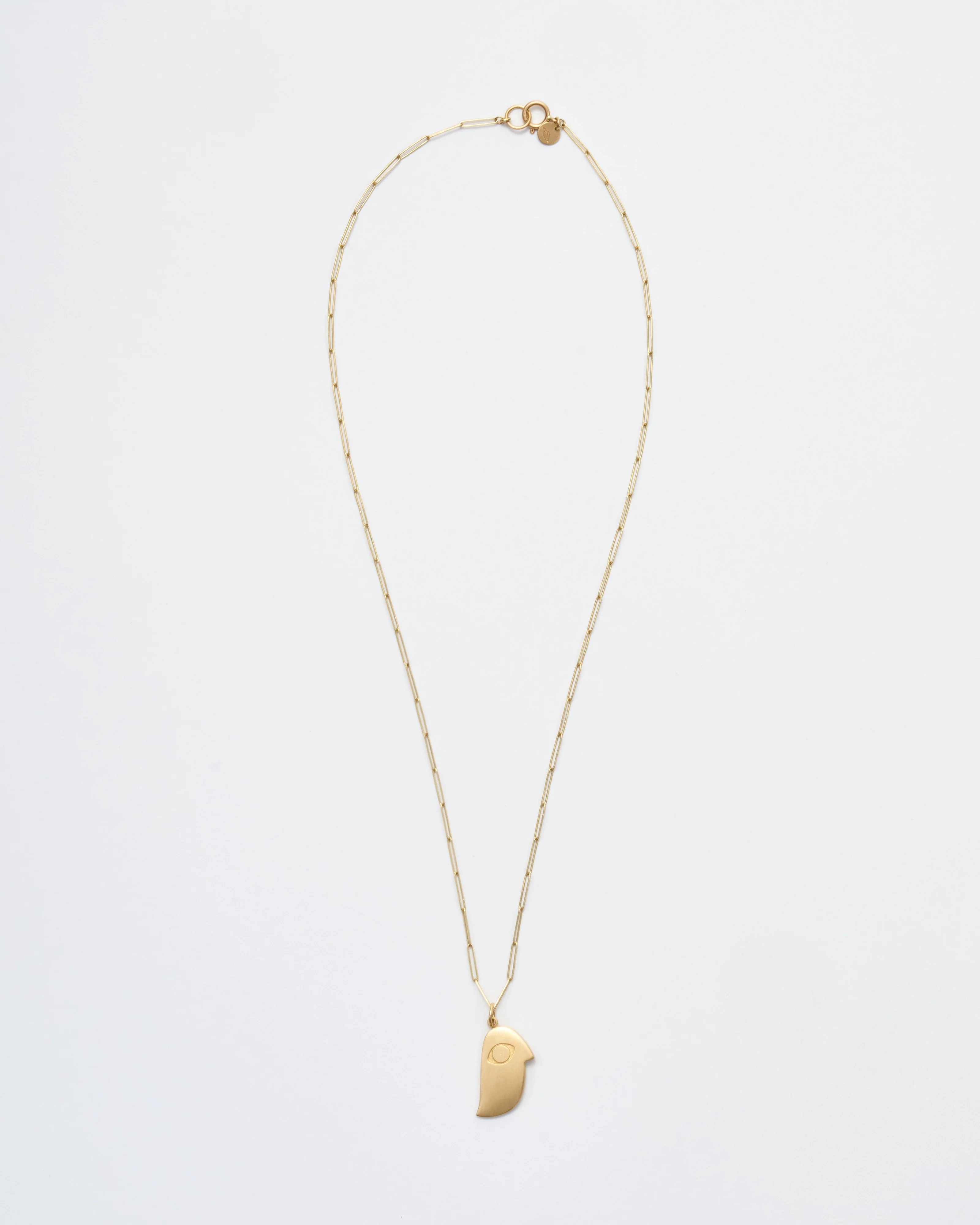 bird face pendant necklace - gold - Image 3