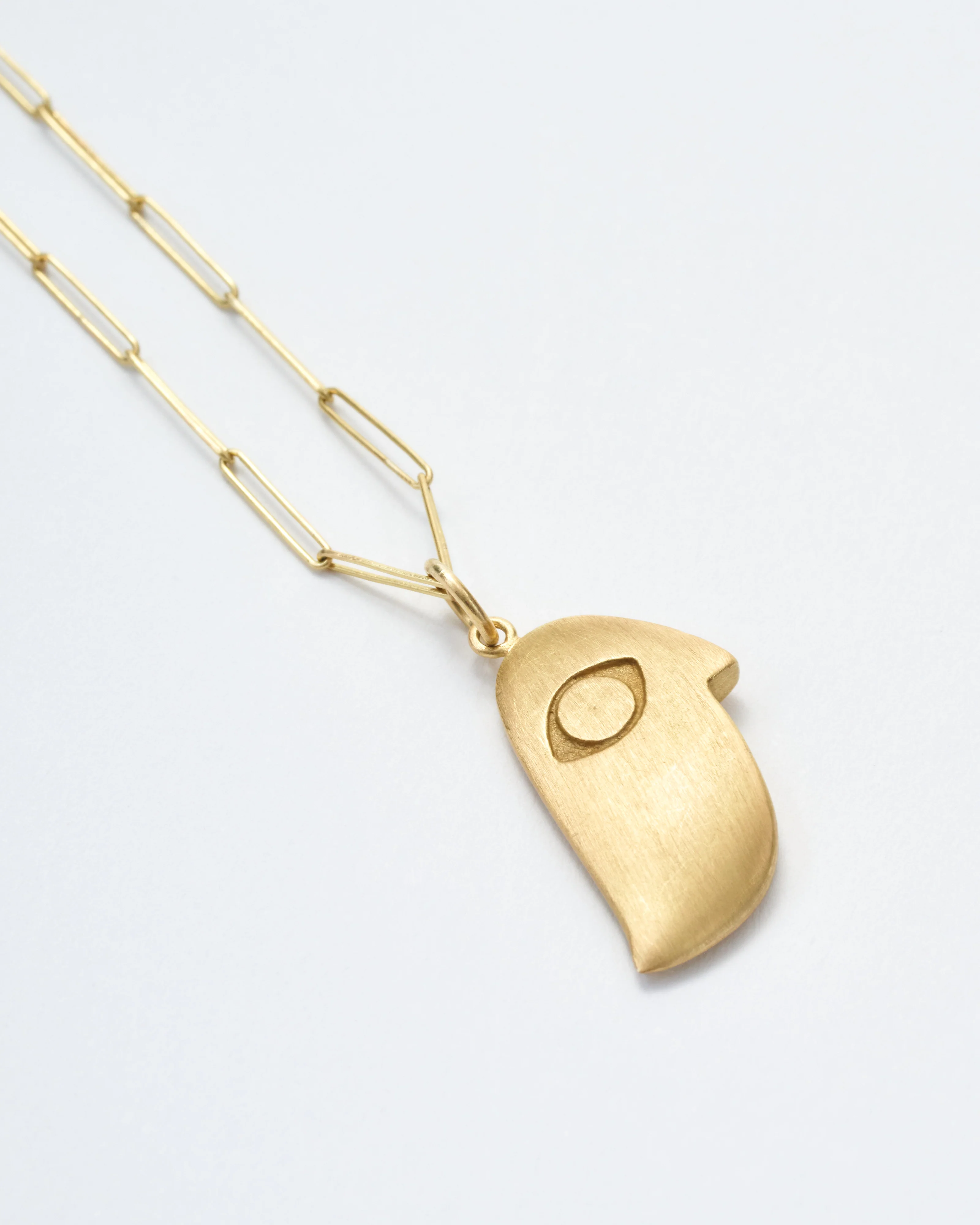 bird face pendant necklace - gold - Image 4