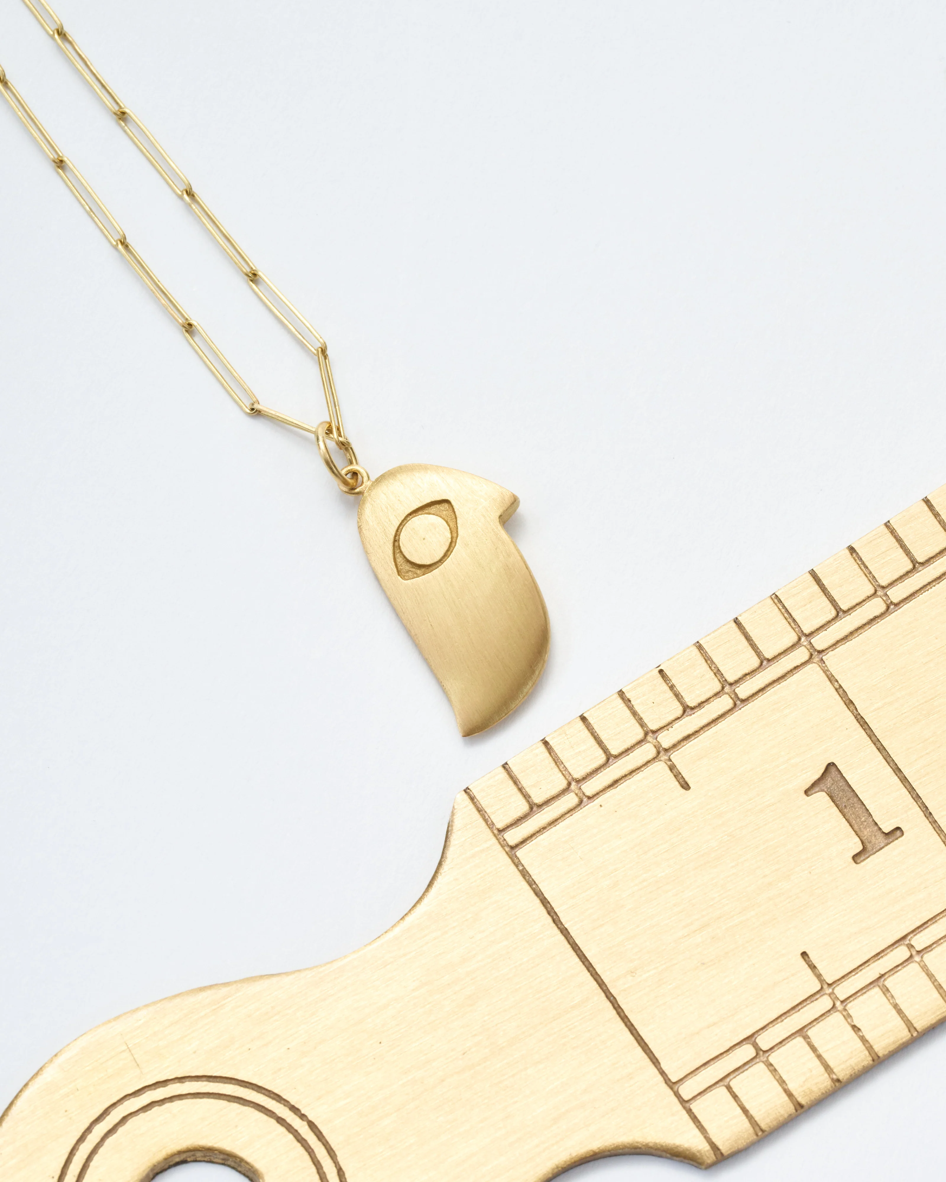 bird face pendant necklace - gold - Image 5