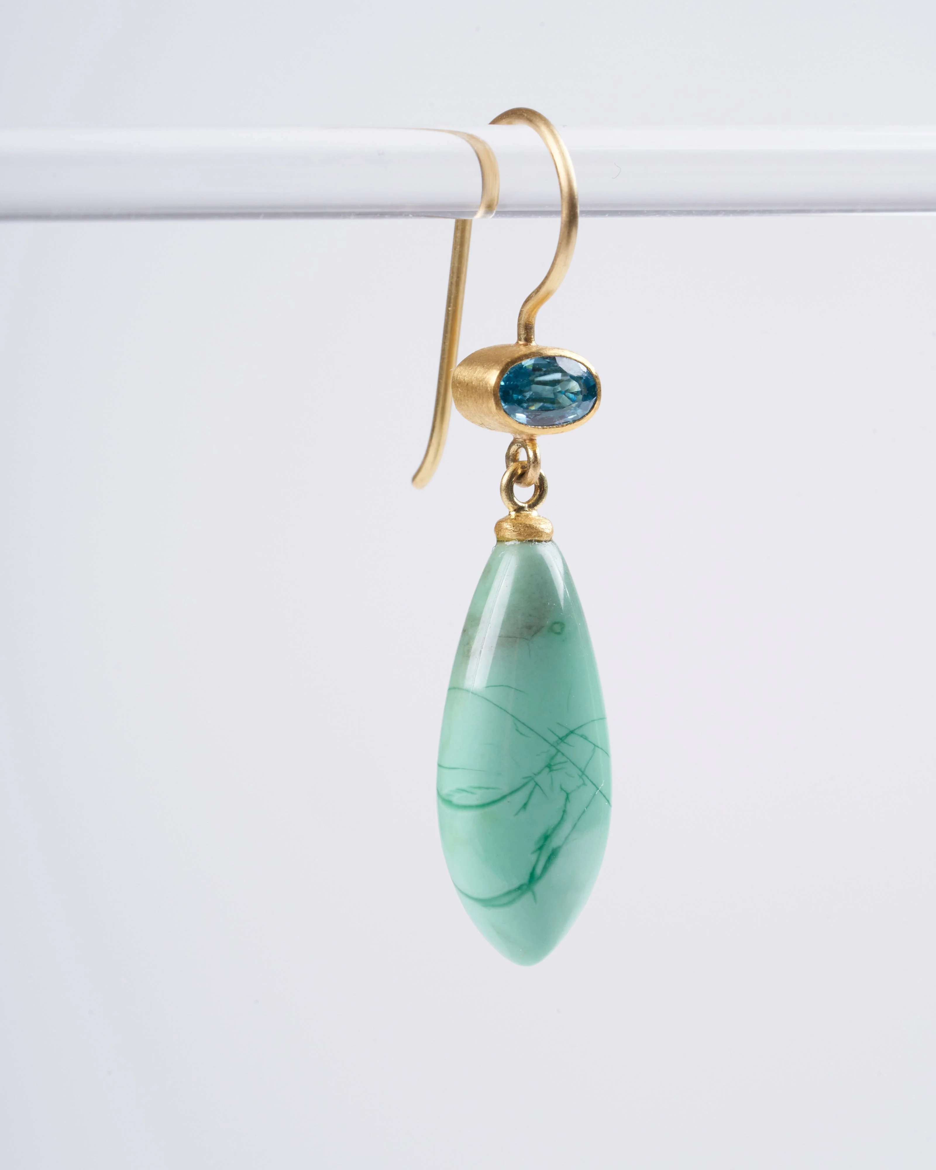 zircon and variscite earrings - green - Image 2