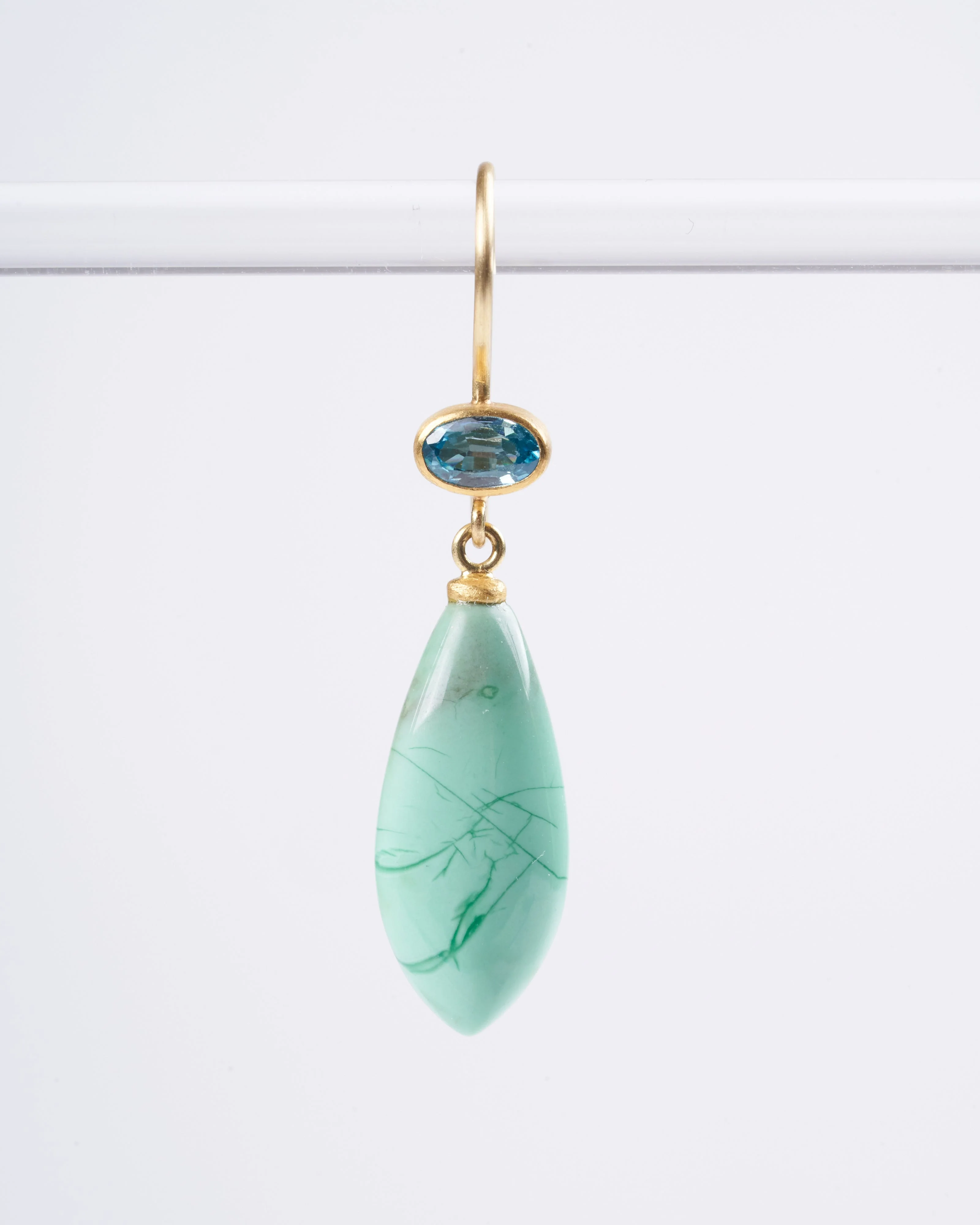 zircon and variscite earrings - green - Image 3