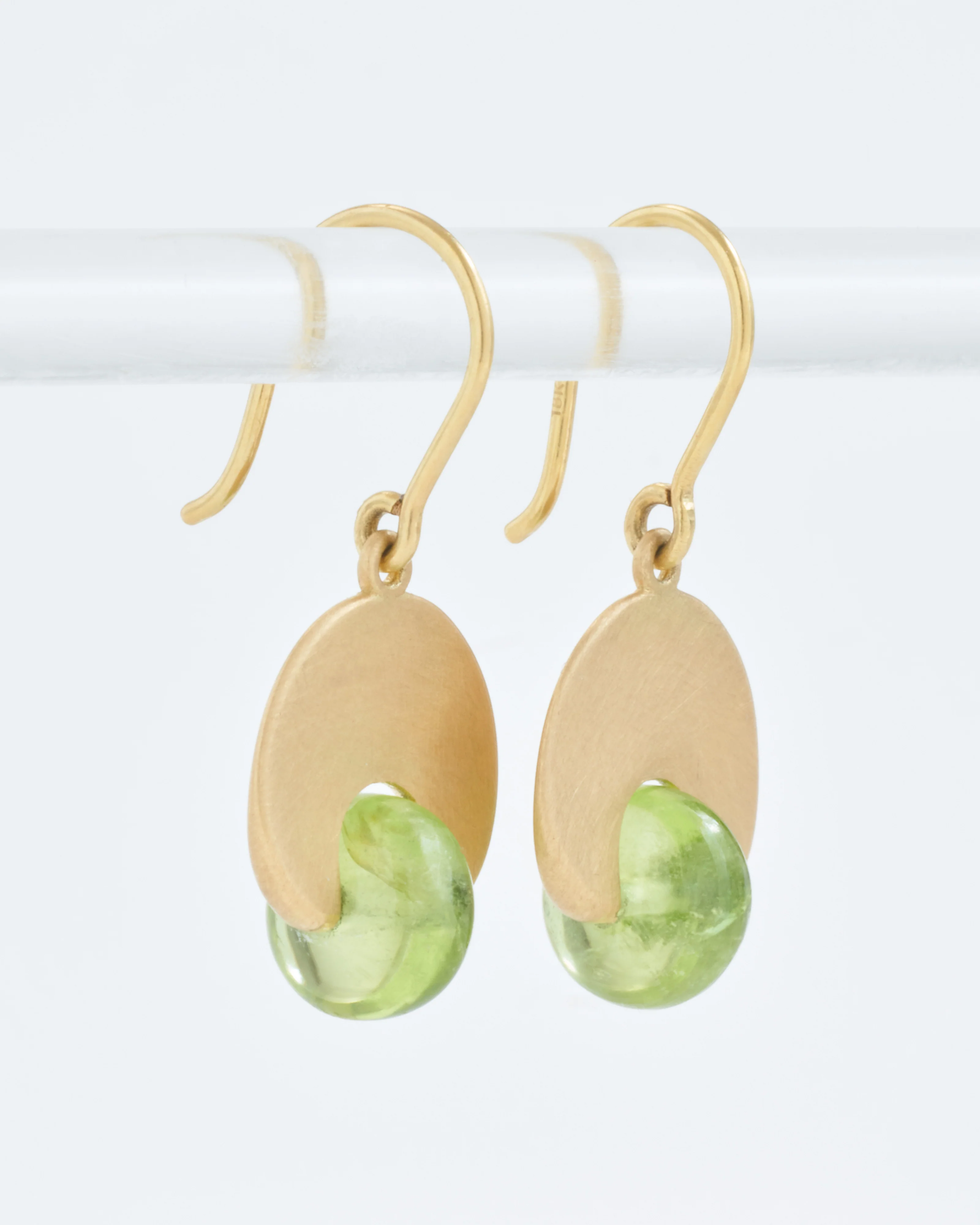 peridot lily pad earrings - Image 2