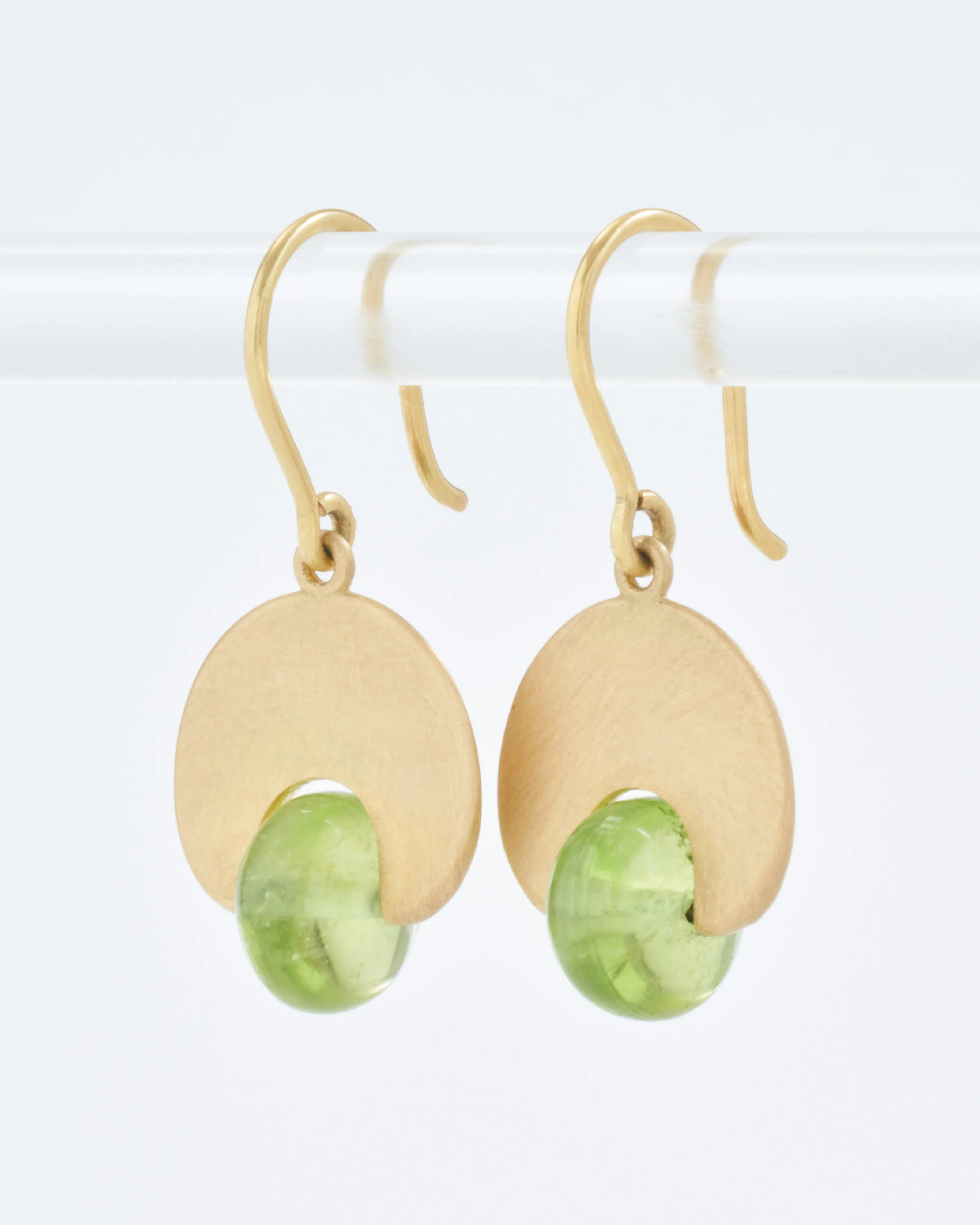peridot lily pad earrings - Image 3