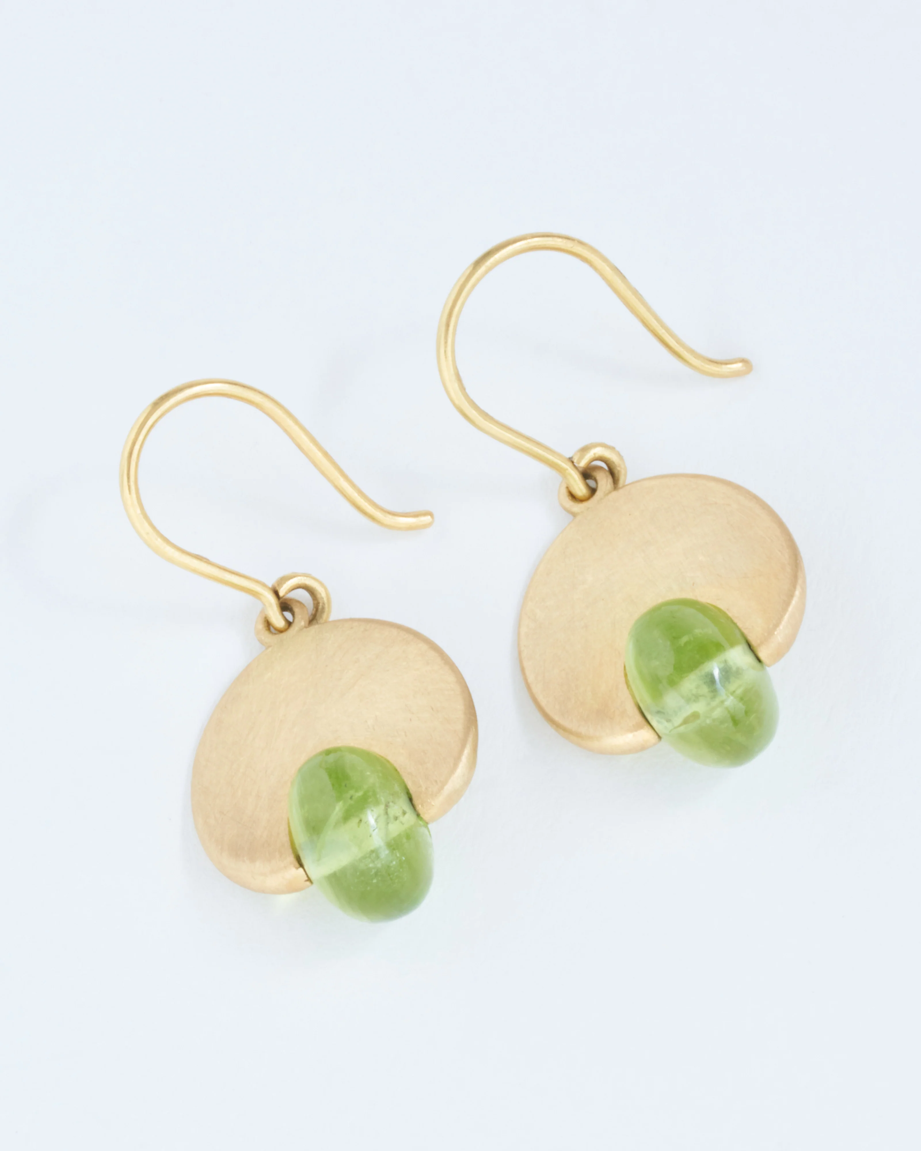 peridot lily pad earrings - Image 4