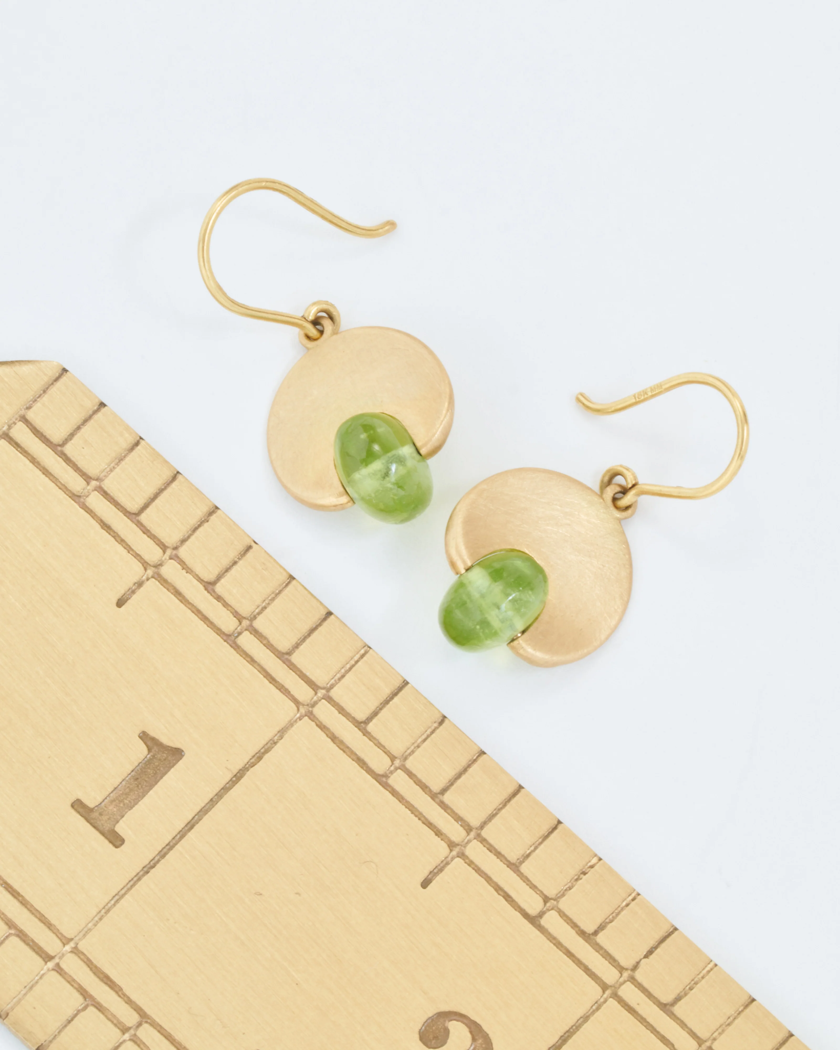 peridot lily pad earrings - Image 6