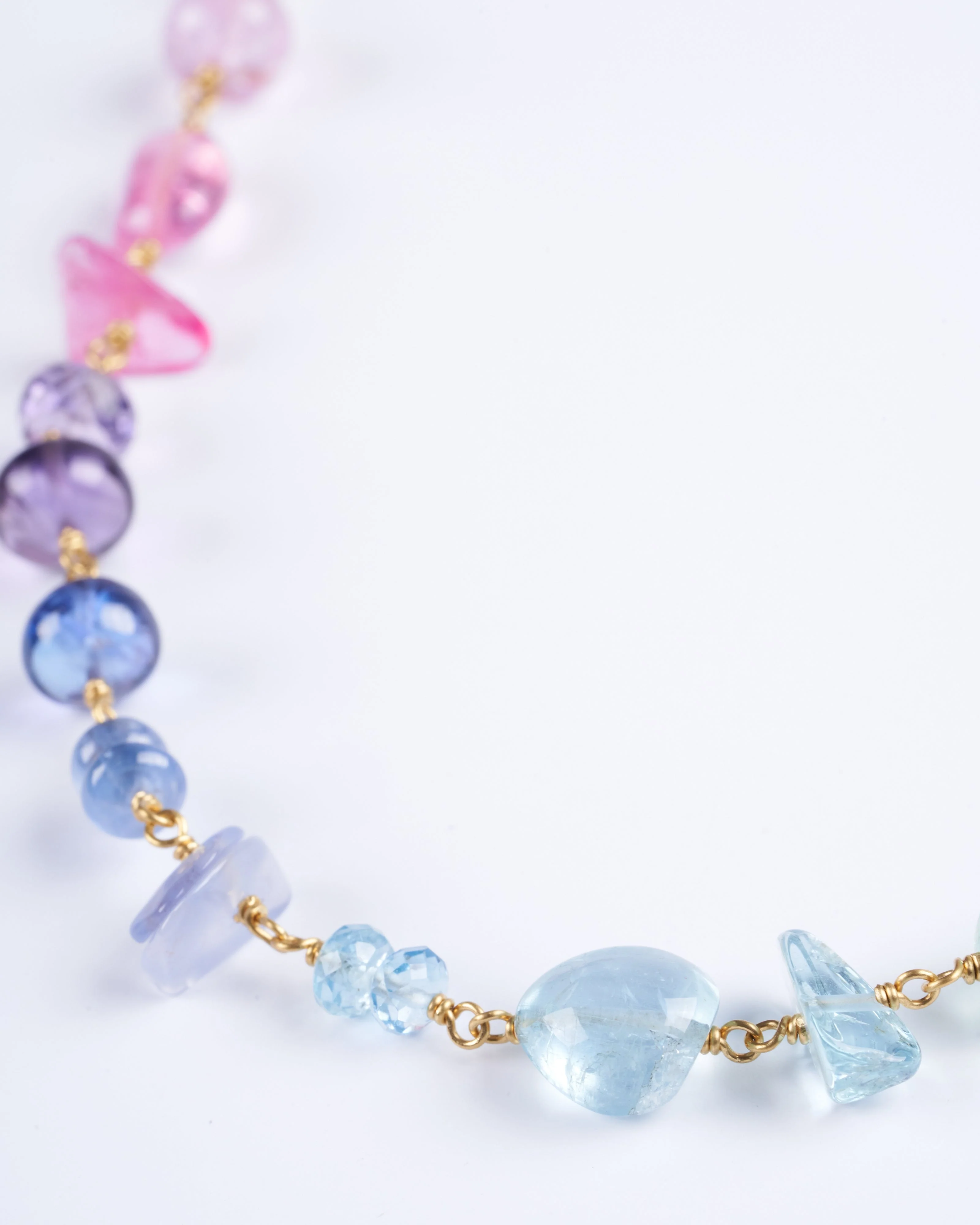 spun sugar multi-stone necklace - rainbow - Image 2