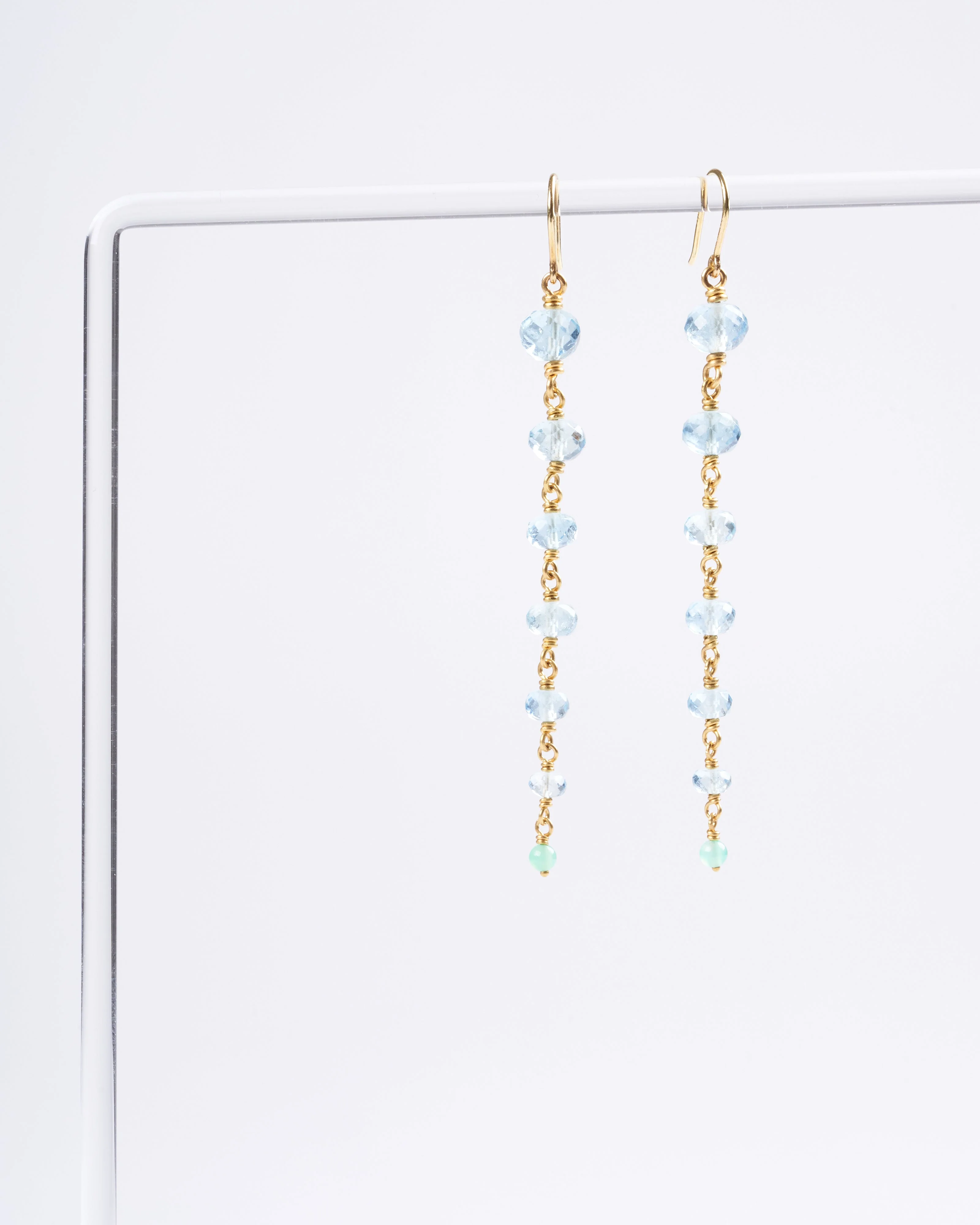 spun sugar aquamarine earrings - blue