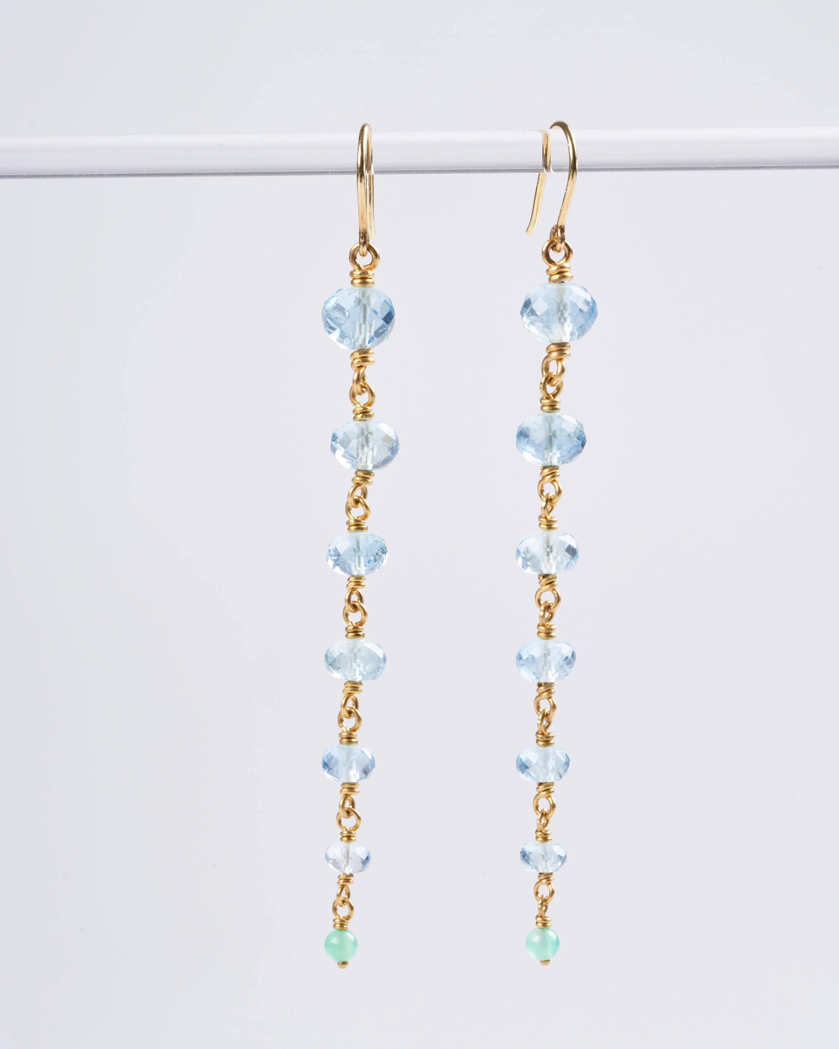 spun sugar aquamarine earrings - blue - Image 2