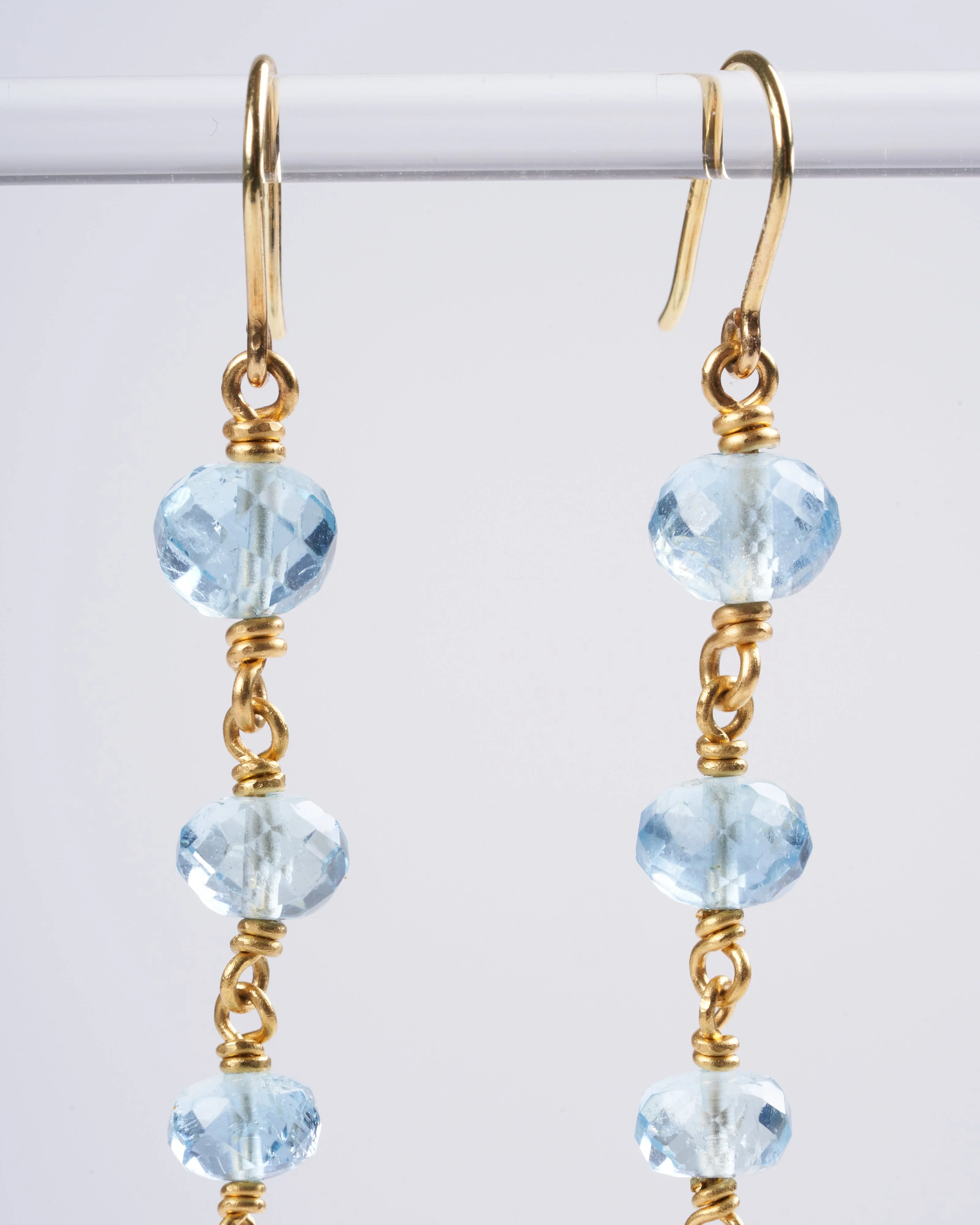spun sugar aquamarine earrings - blue - Image 3