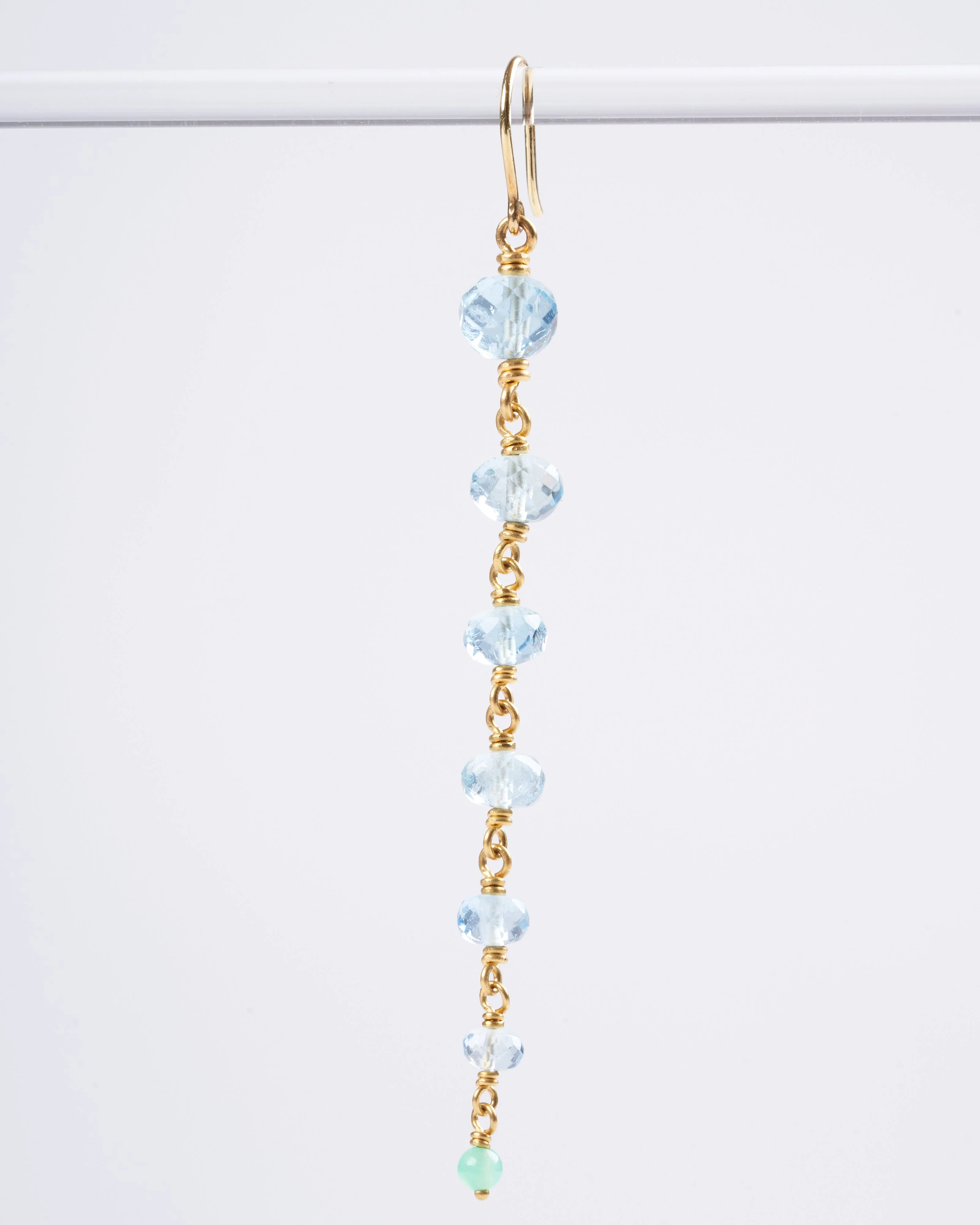 spun sugar aquamarine earrings - blue - Image 4