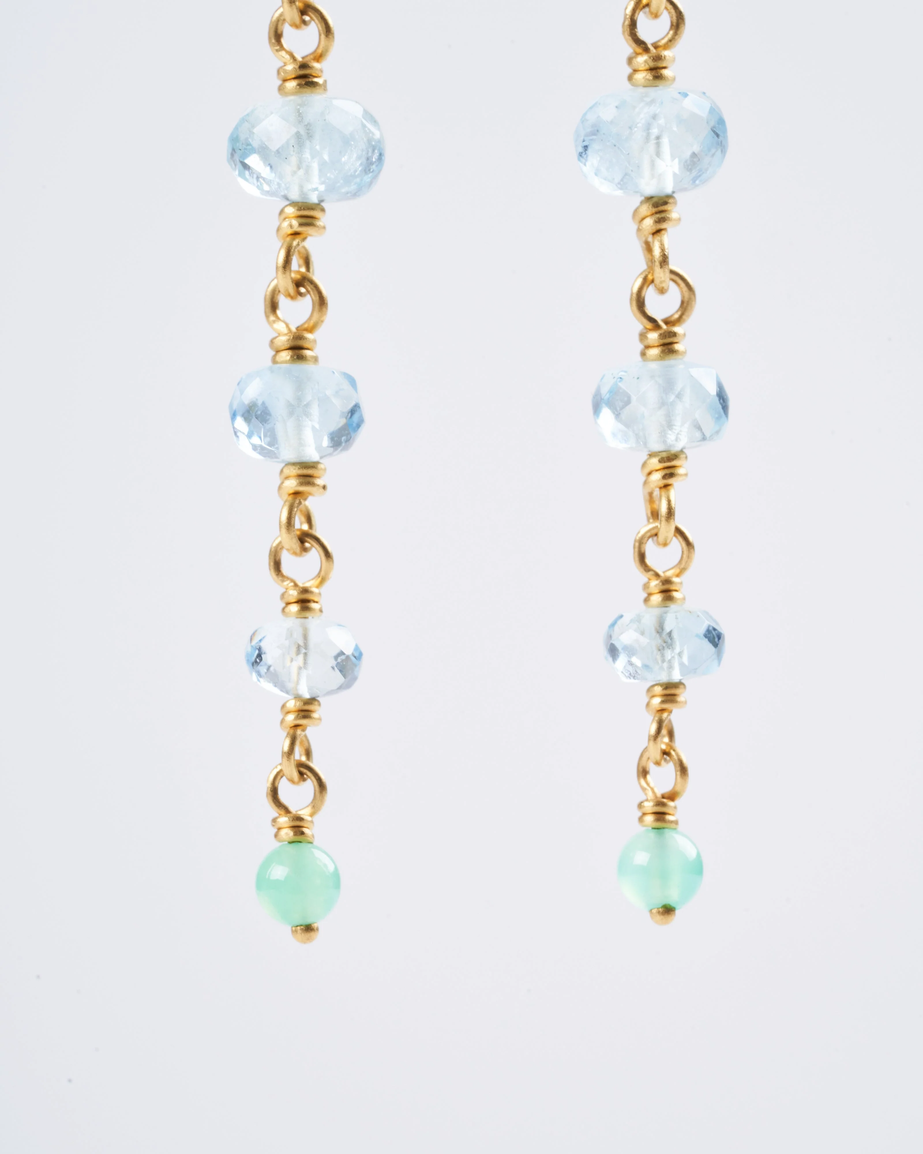 spun sugar aquamarine earrings - blue - Image 5