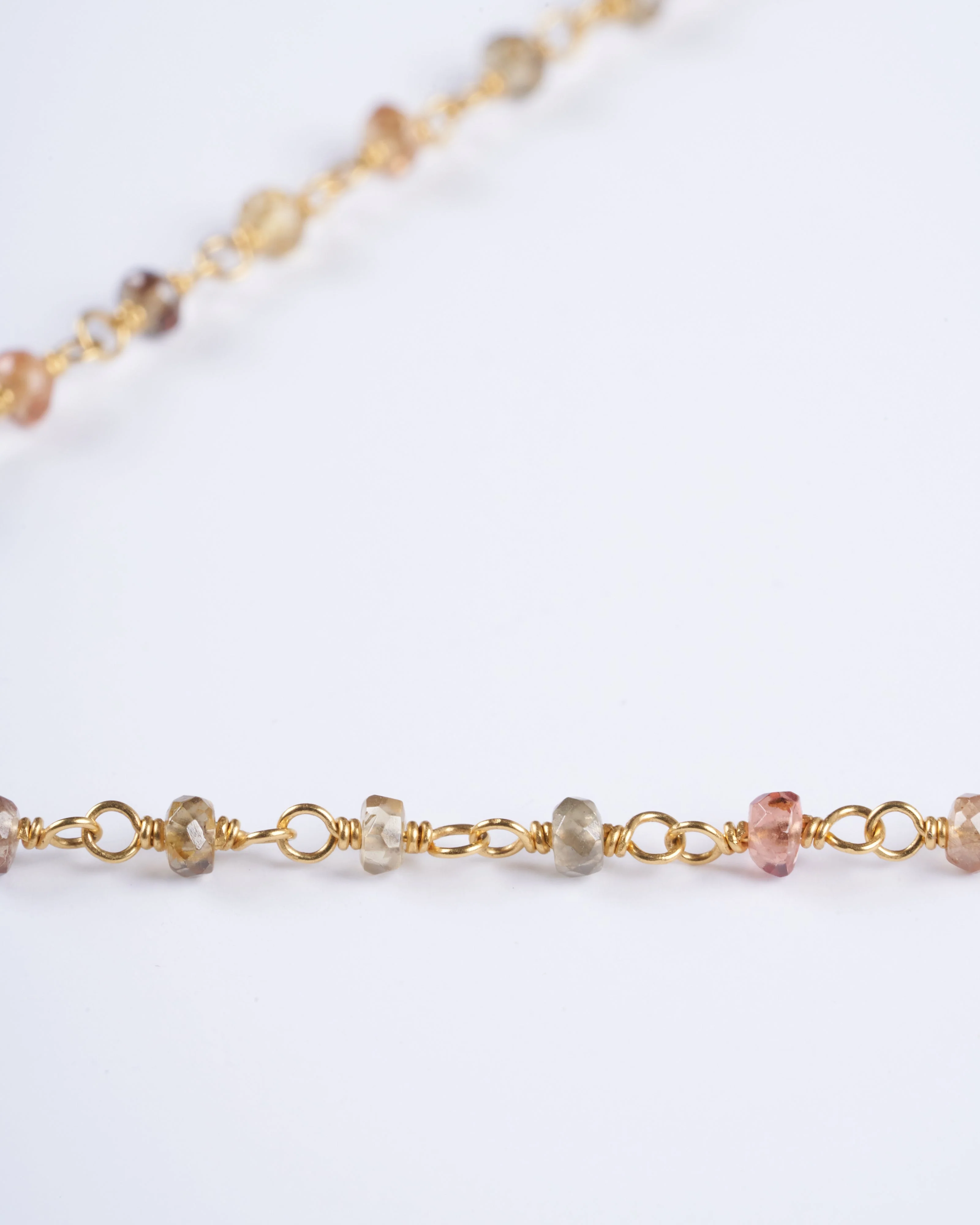 spun sugar multi-stone pendant necklace - brown and gold - Image 4