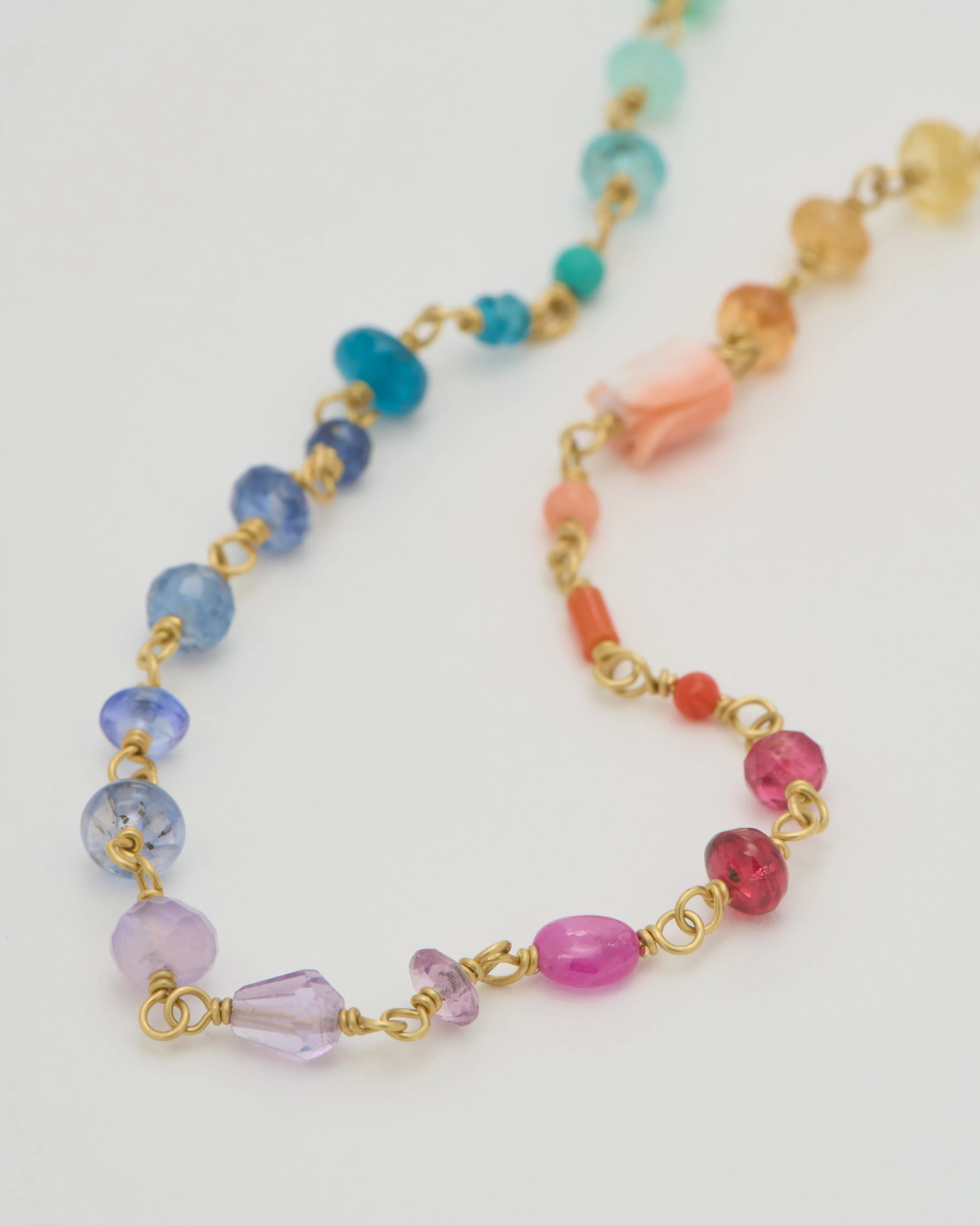 spun sugar rainbow multi small stone necklace - Image 2