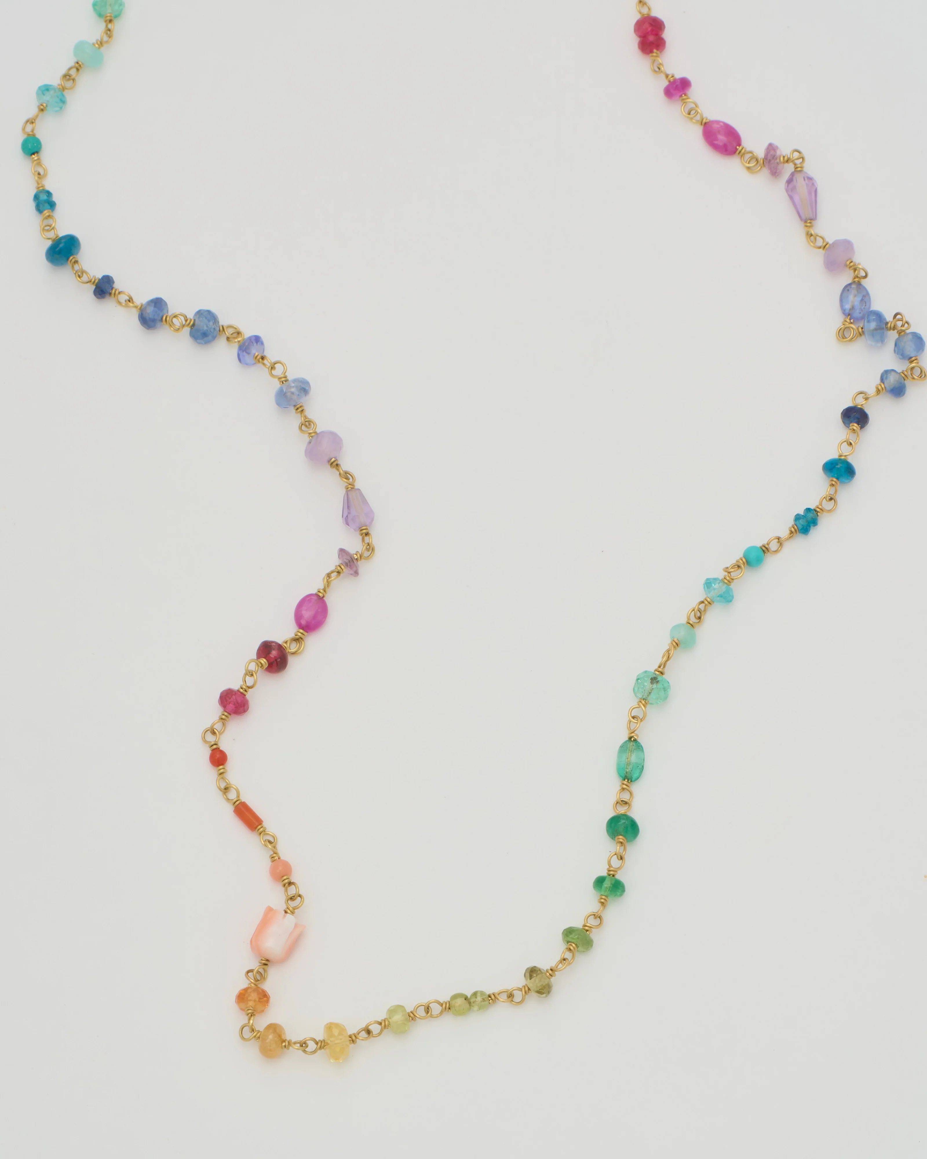 spun sugar rainbow multi small stone necklace - Image 3