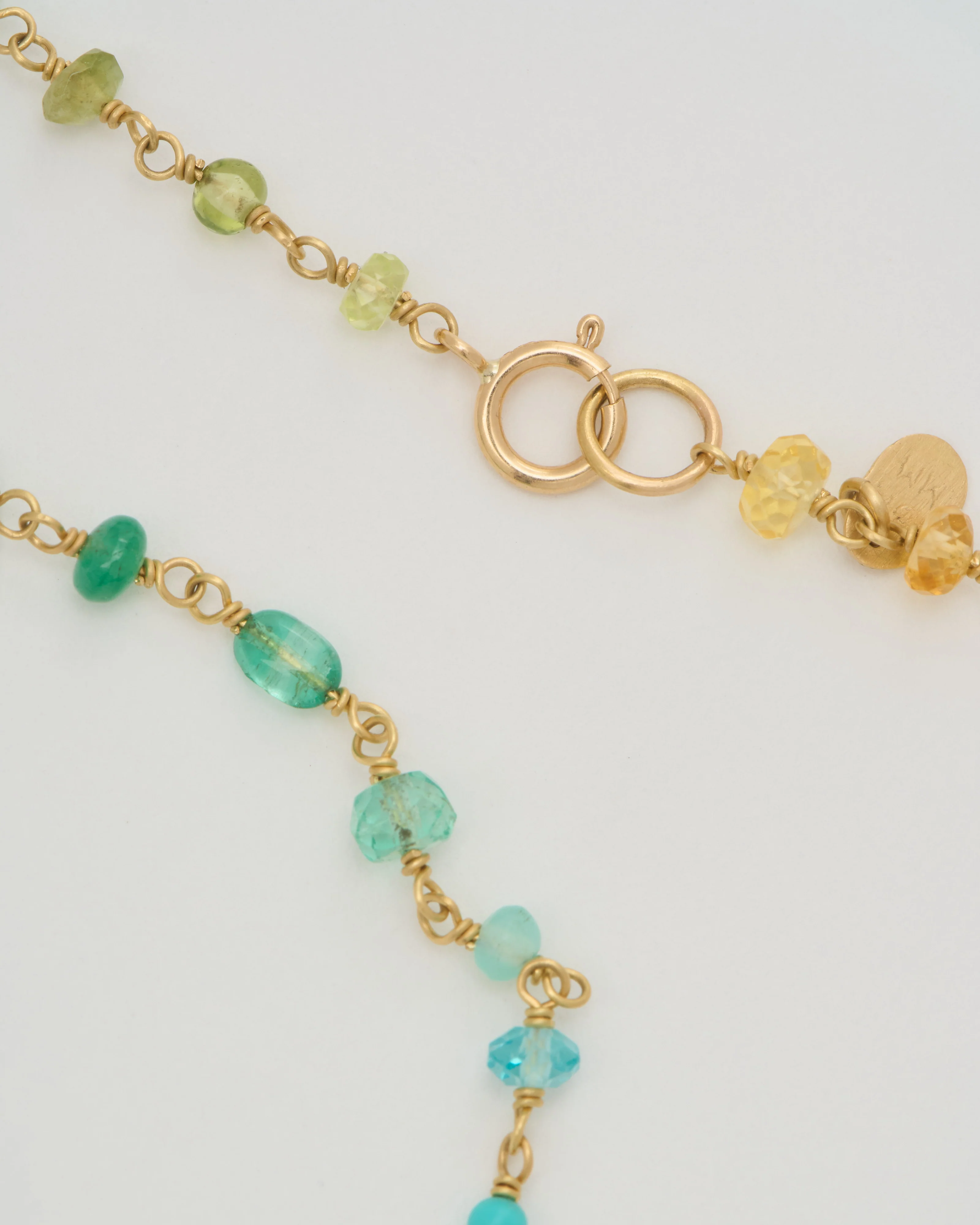 spun sugar rainbow multi small stone necklace - Image 4
