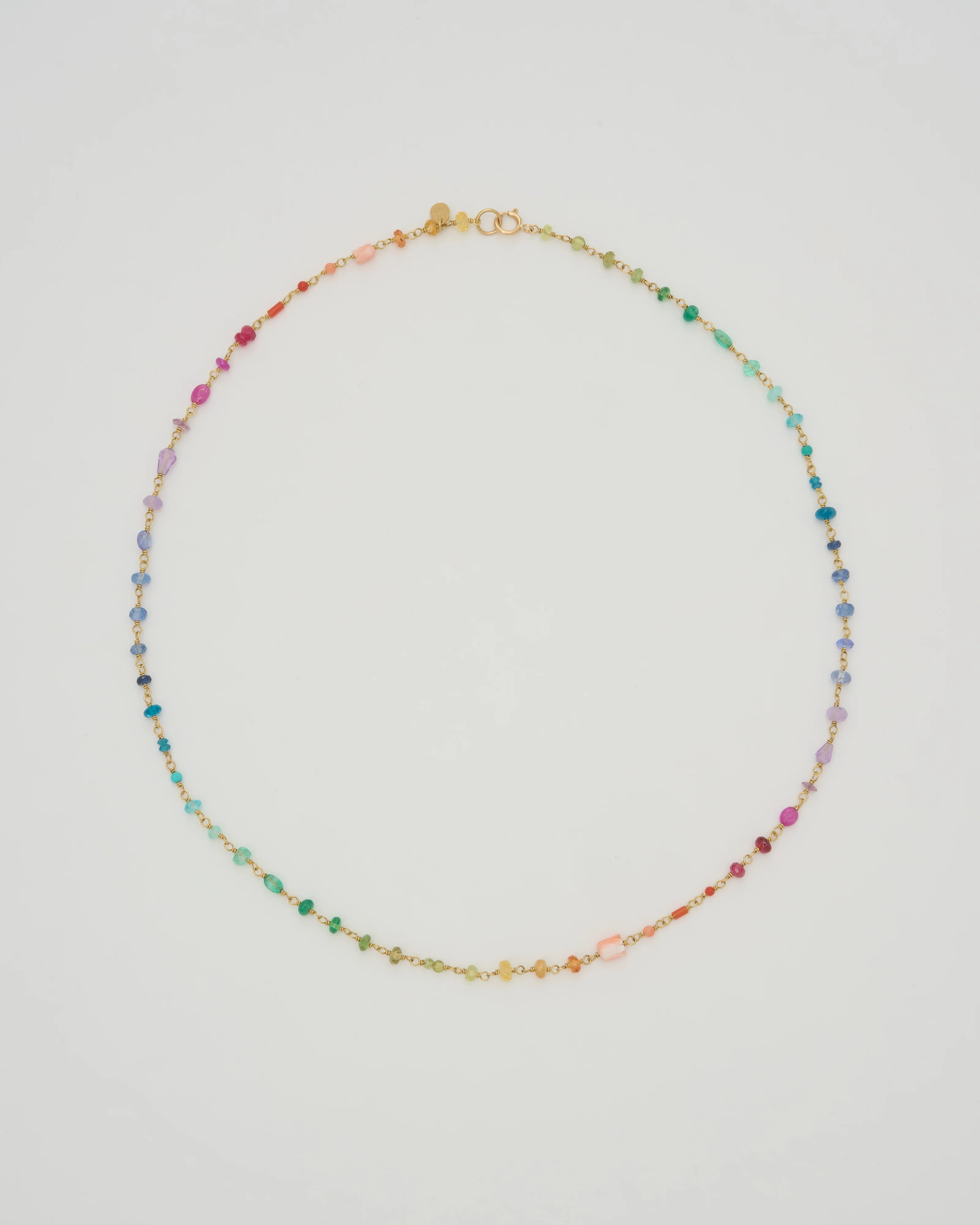 spun sugar rainbow multi small stone necklace - Image 5