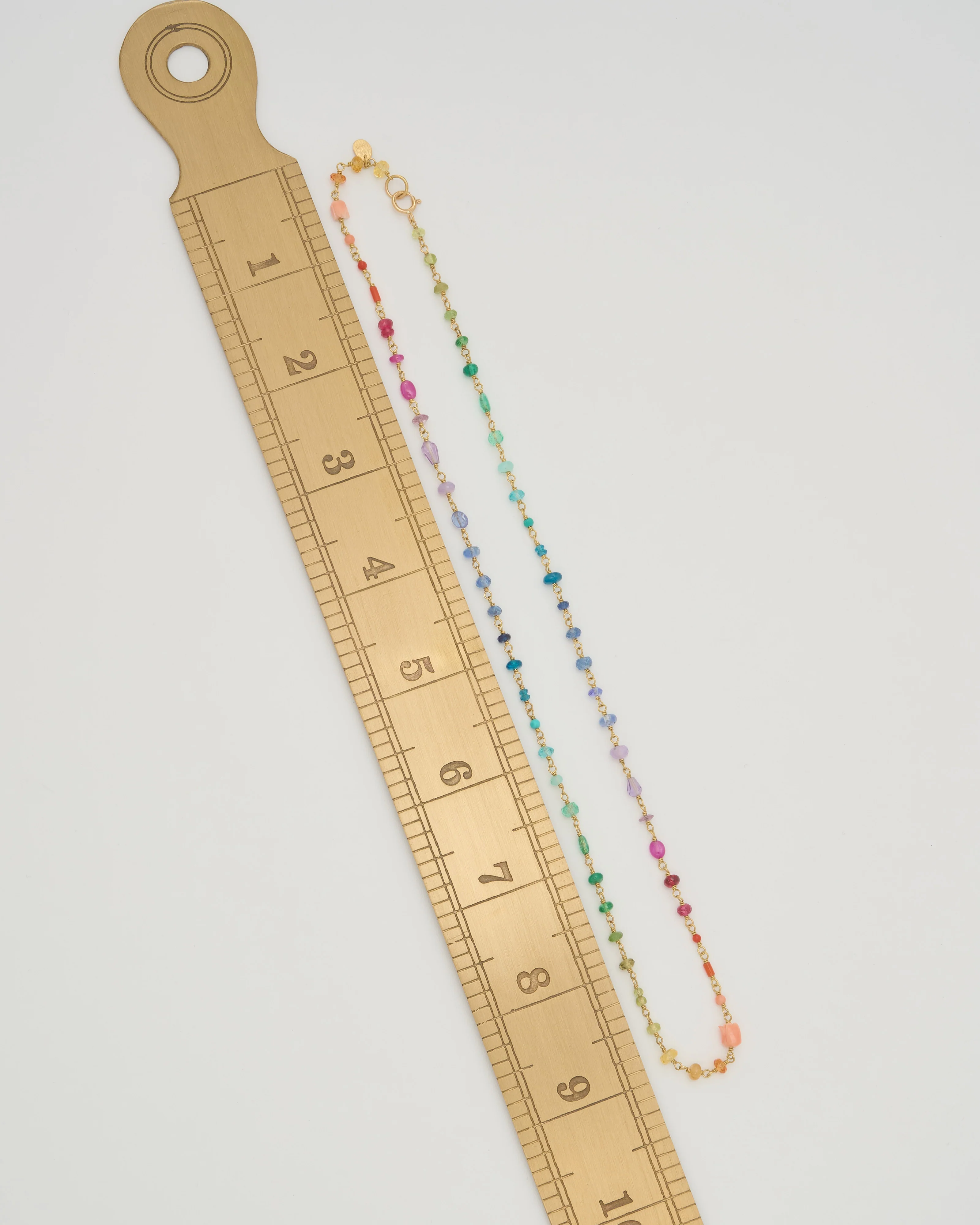 spun sugar rainbow multi small stone necklace - Image 6