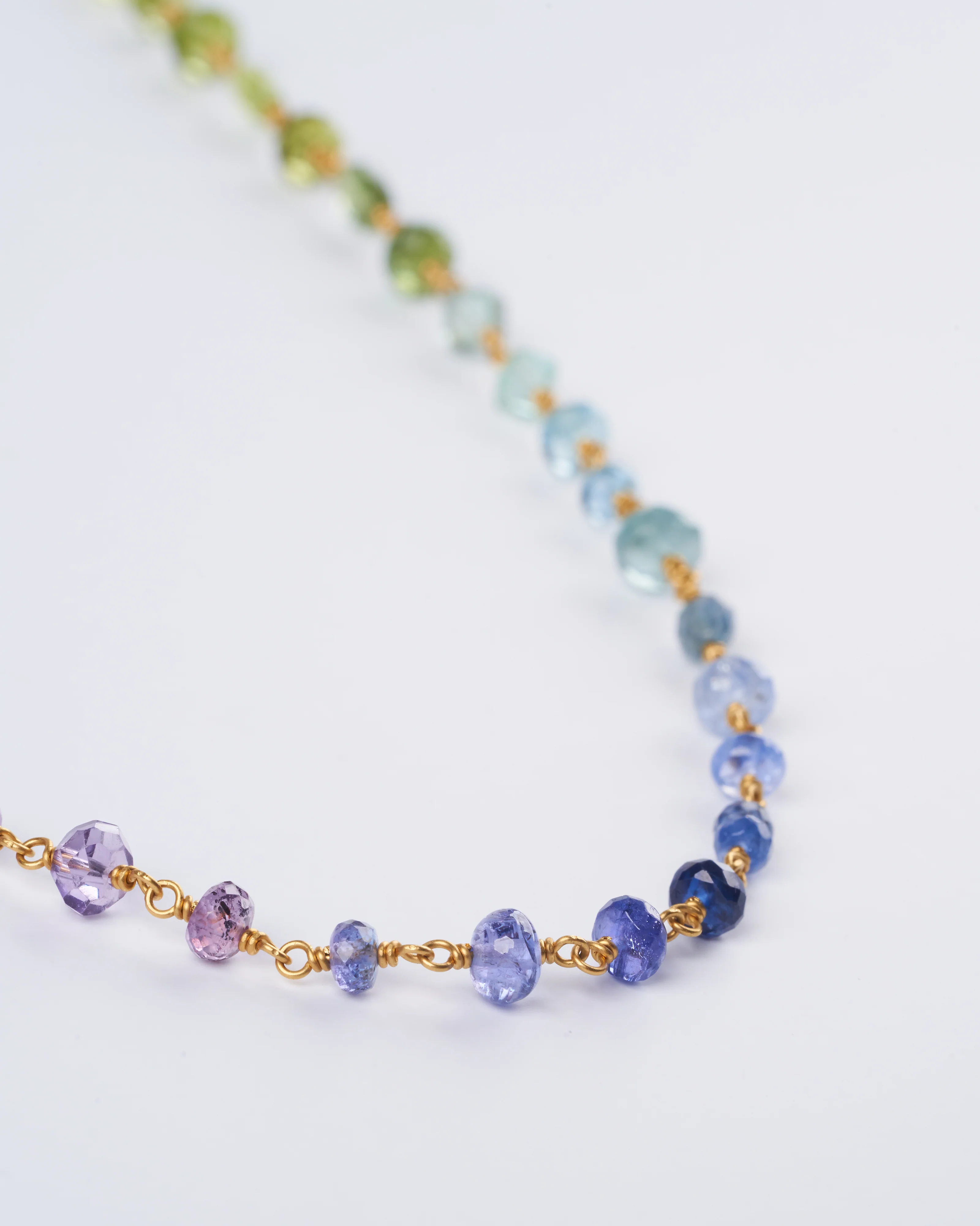 sugar spun rainbow necklace multi stone 22" - multi color - Image 2