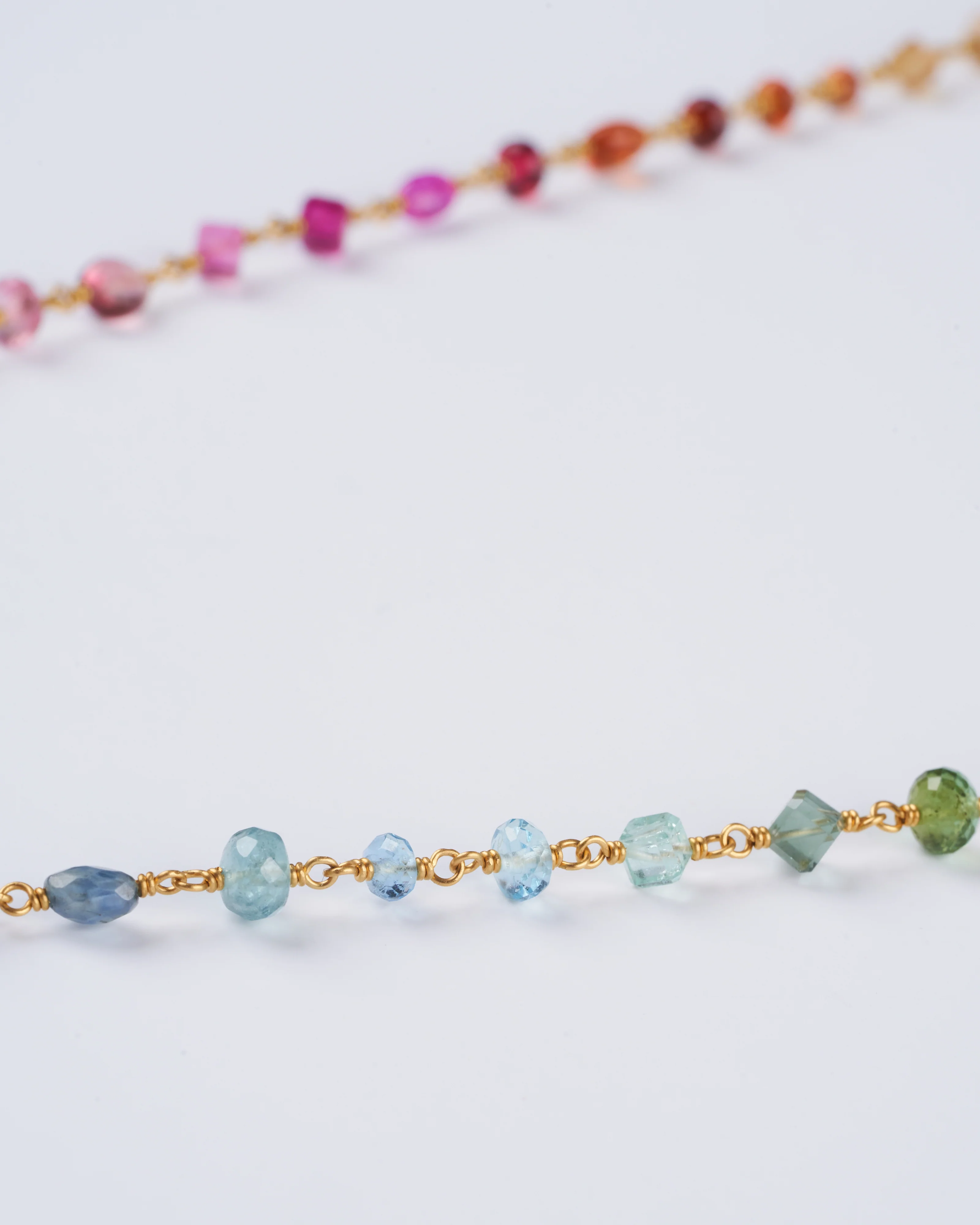 sugar spun rainbow necklace multi stone 22" - multi color - Image 3