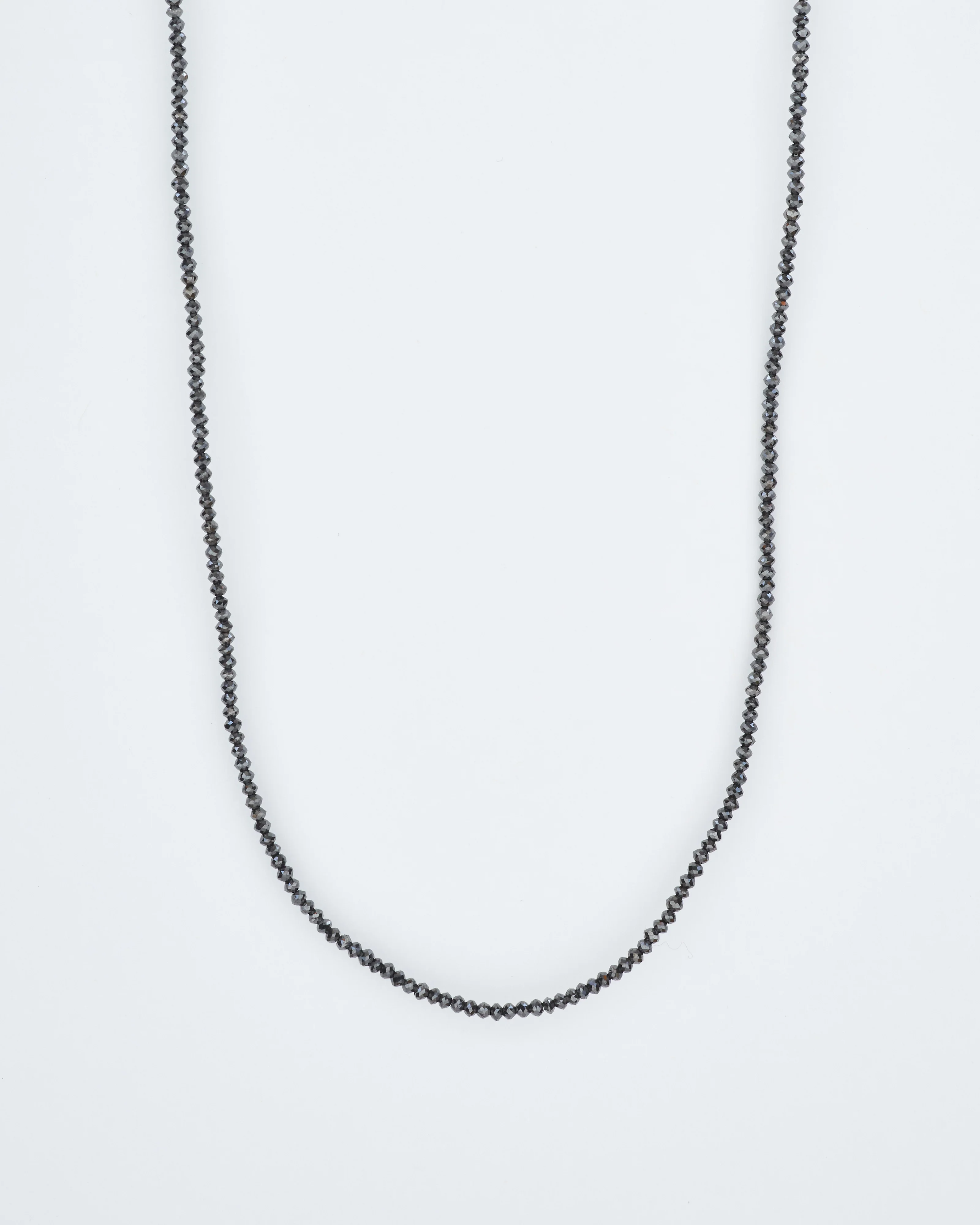 black diamond bead necklace 24" - Image 2