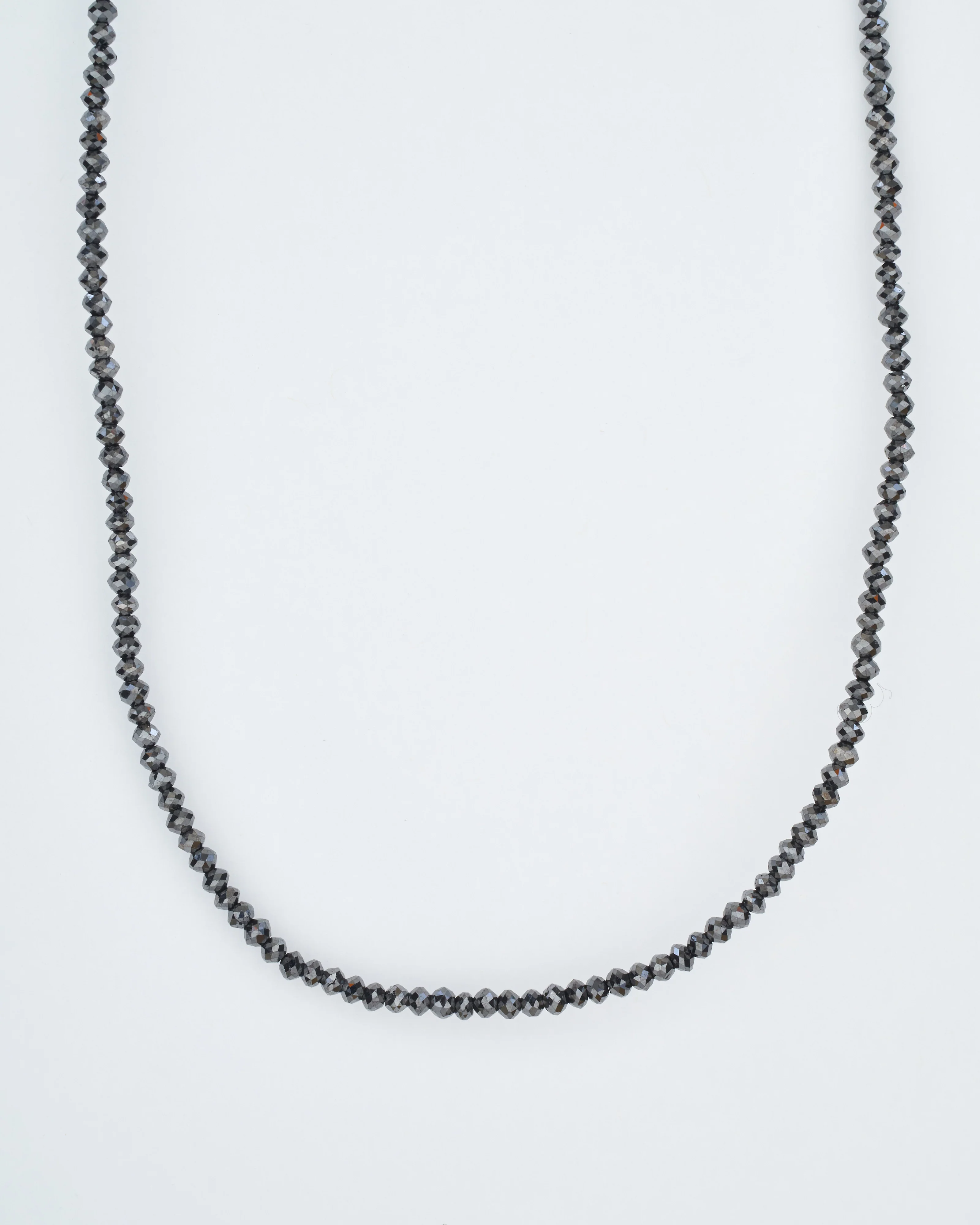 black diamond bead necklace 24" - Image 3